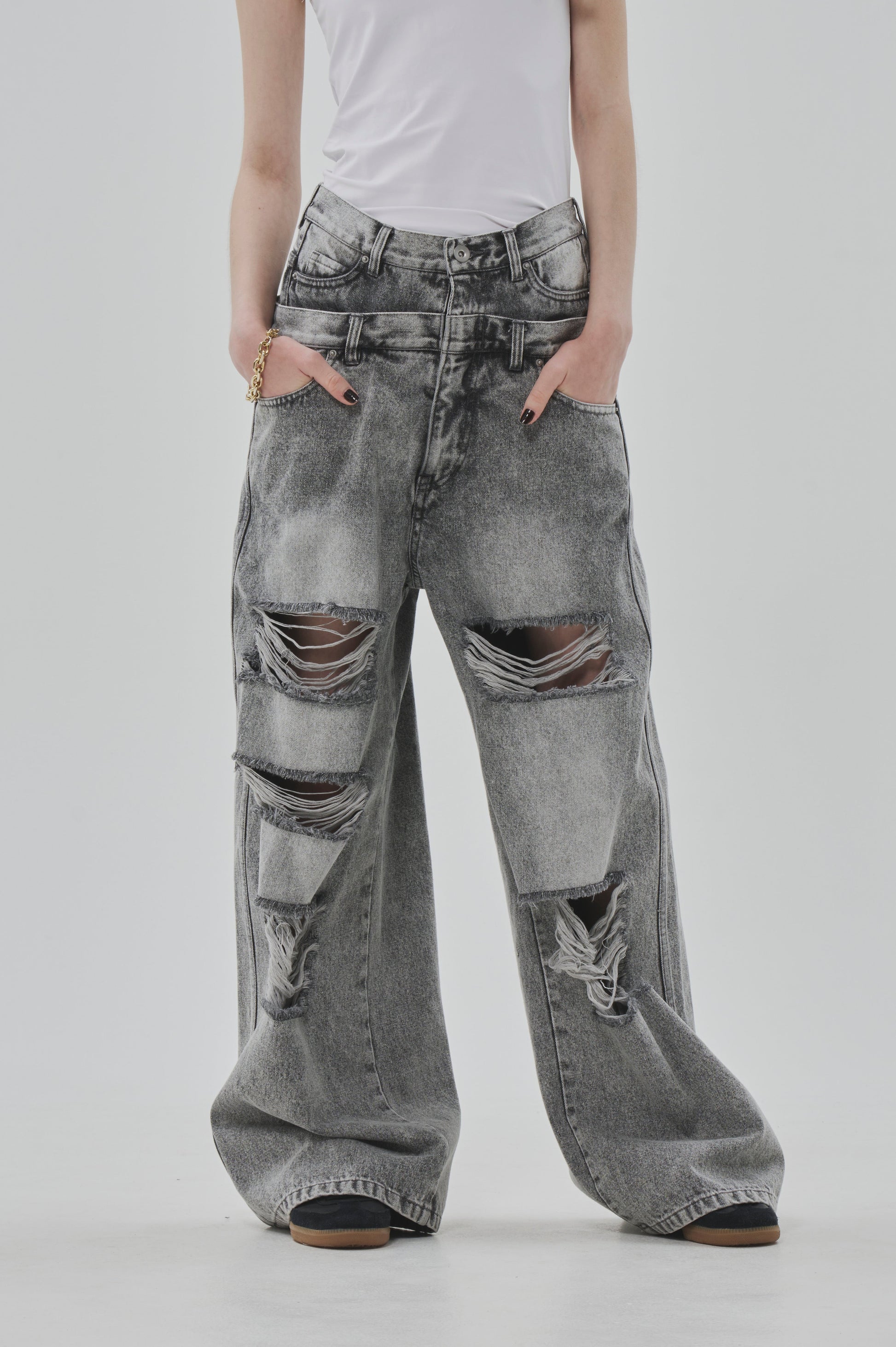 Lexington Double Belt Denim Pants
