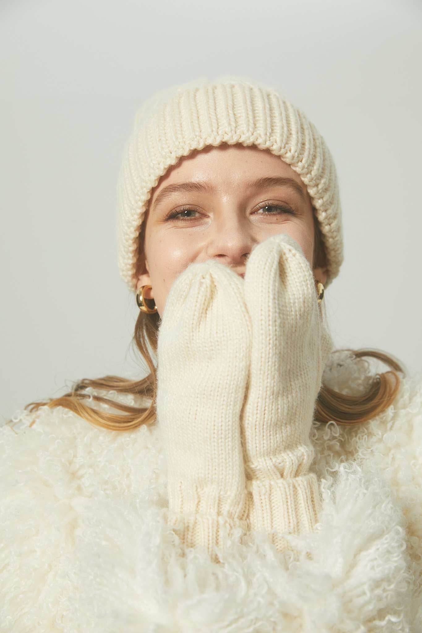 White fur coat