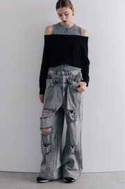 Lexington Double Belt Denim Pants
