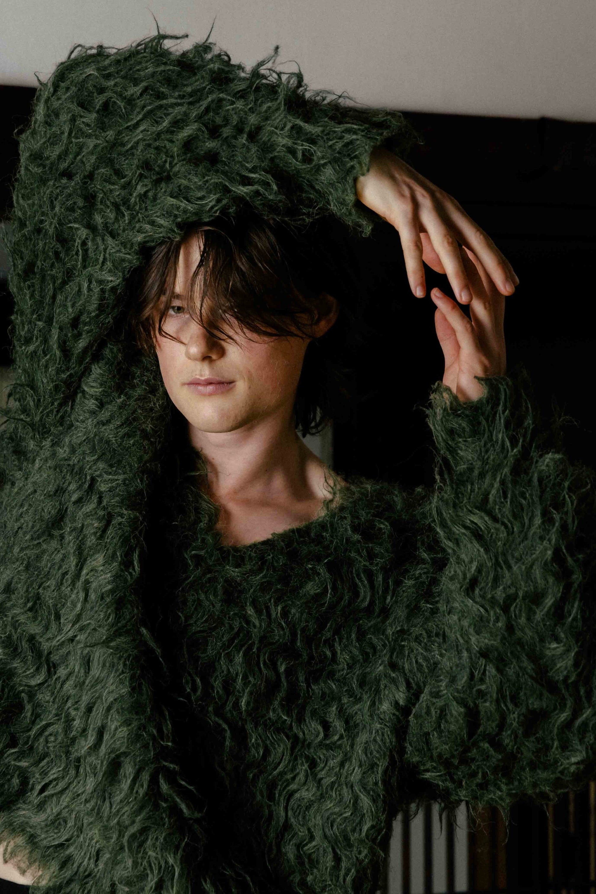 Pigalle shaggy Vneck knit