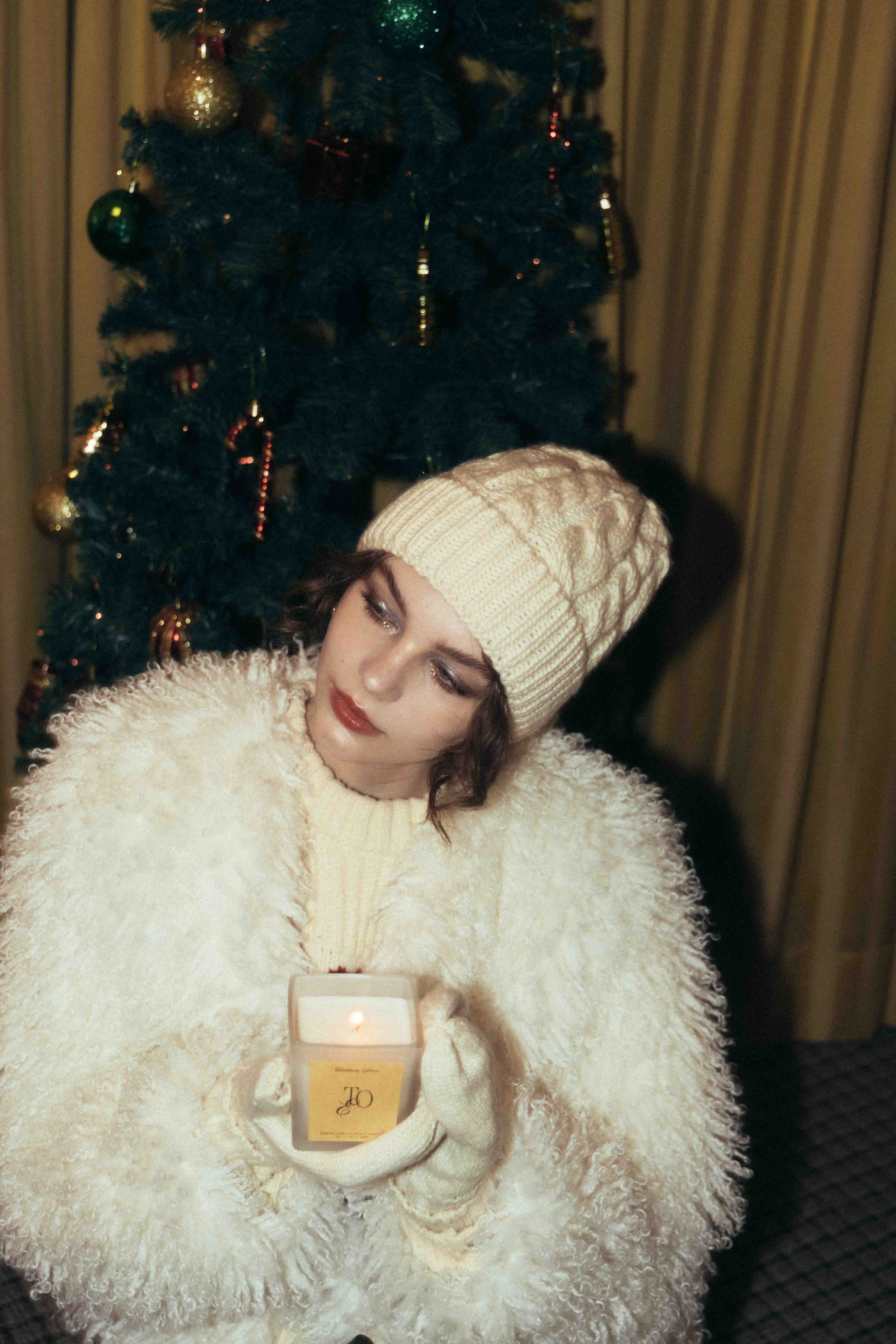 White fur coat