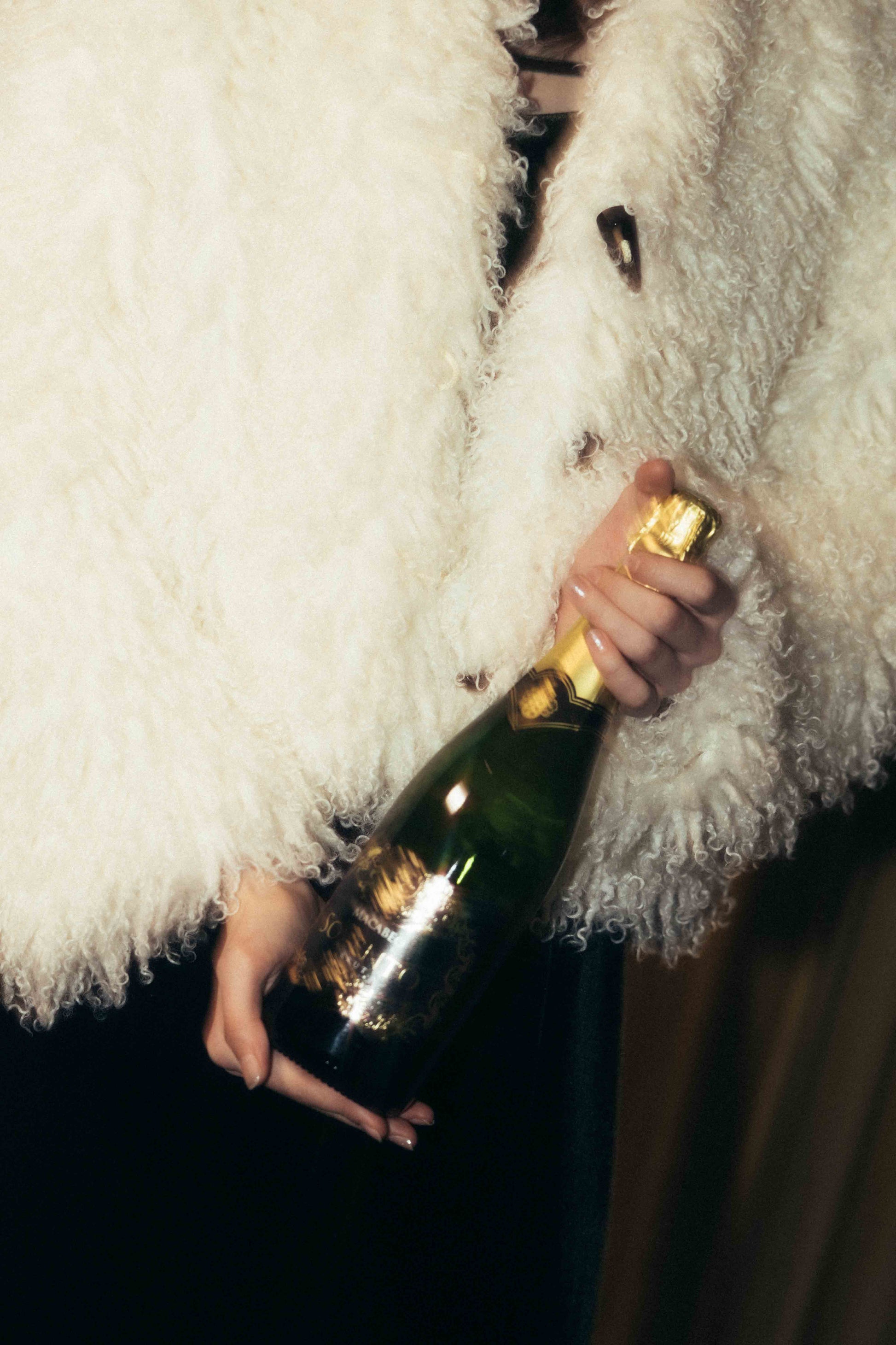 White fur coat