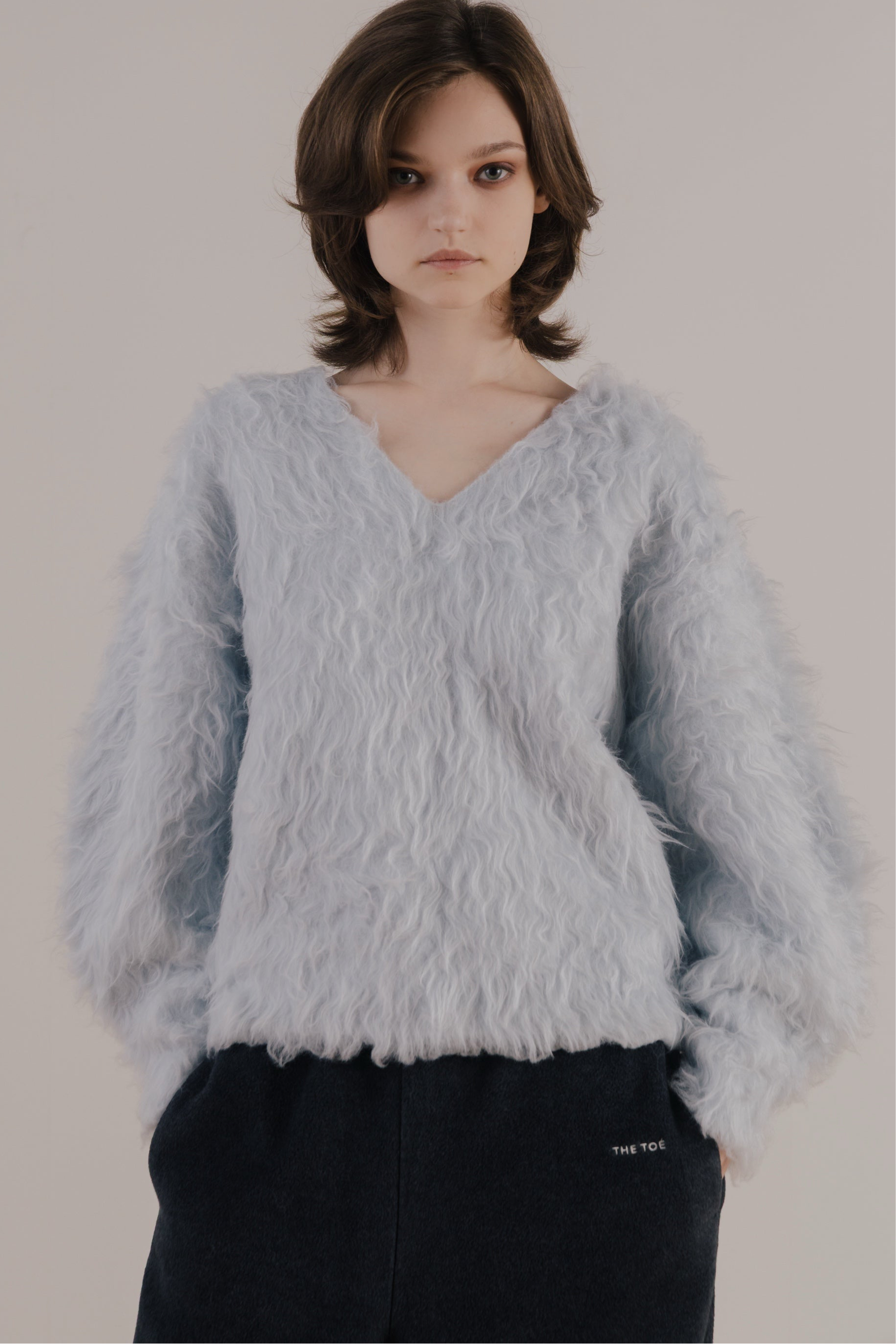 Eltz Shaggy Vneck Knit – THE TOÉ Eltz Shaggy Vneck Knit – THE TOÉ