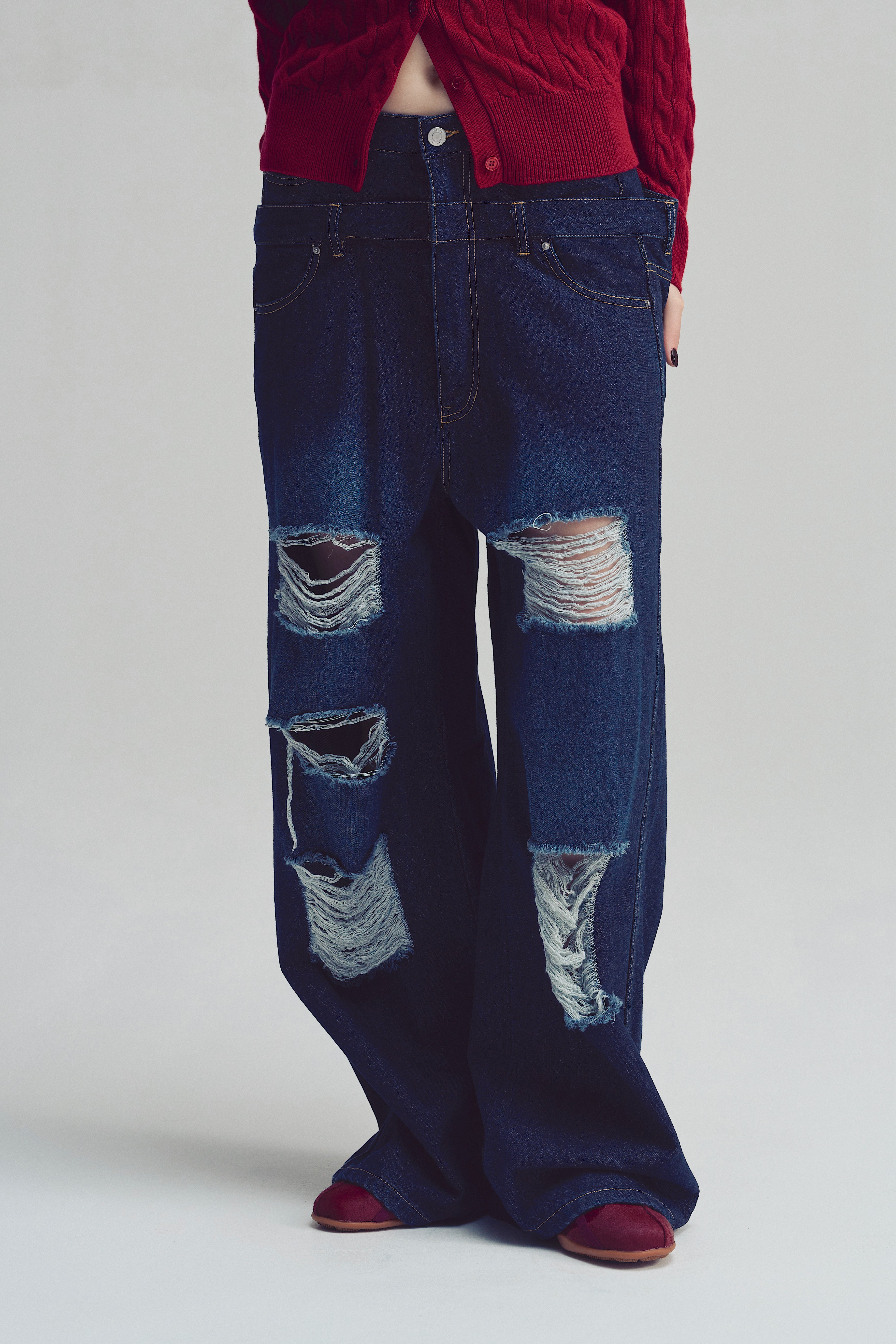 Lexington Double Belt Denim Pants