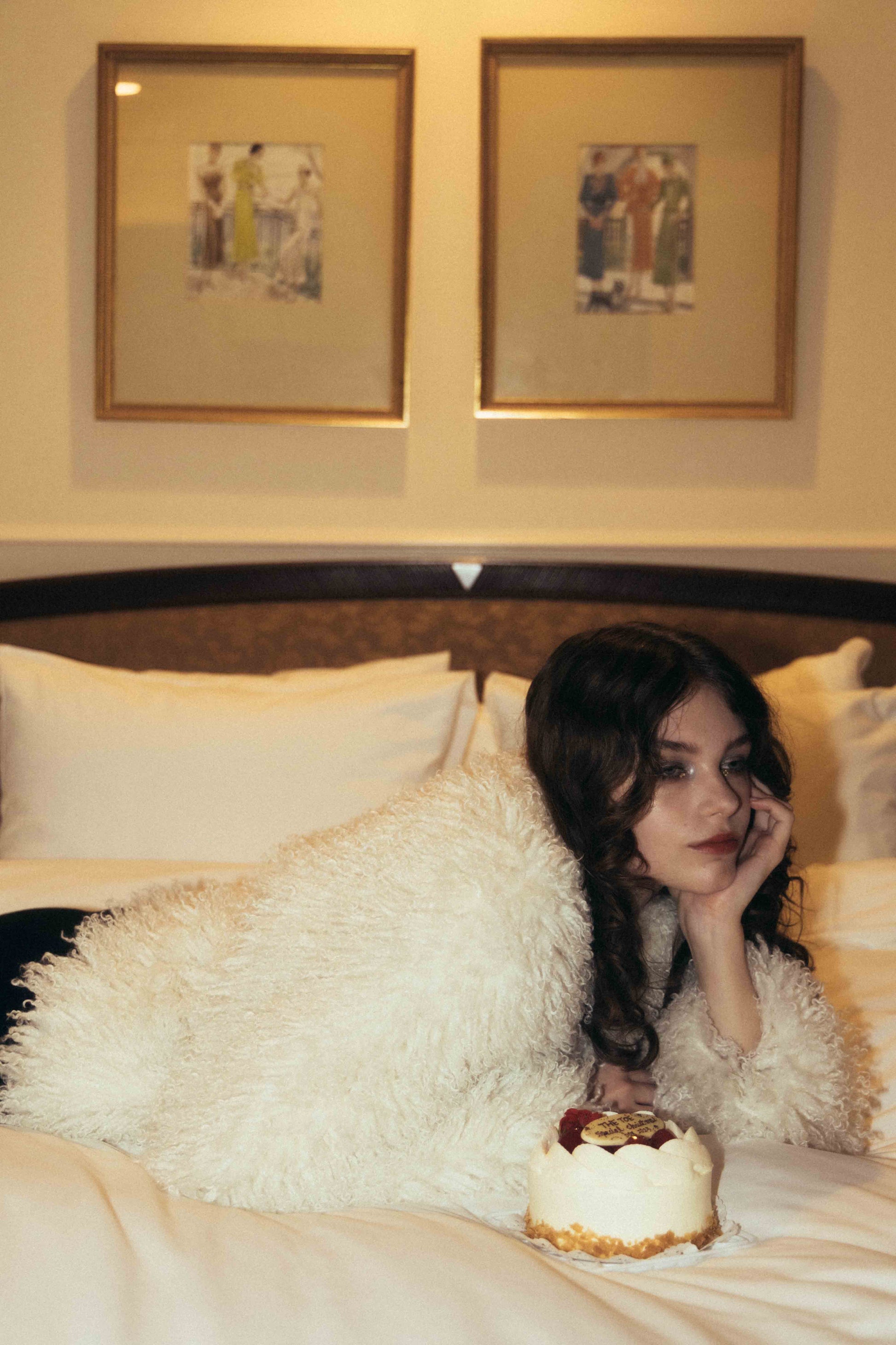 White fur coat