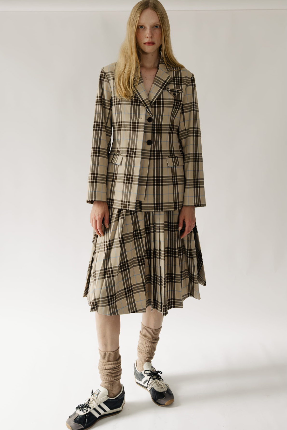 Lyucus Pleats Skirt -check – THE TOÉ Lyucus Pleats Skirt -check – THE TOÉ
