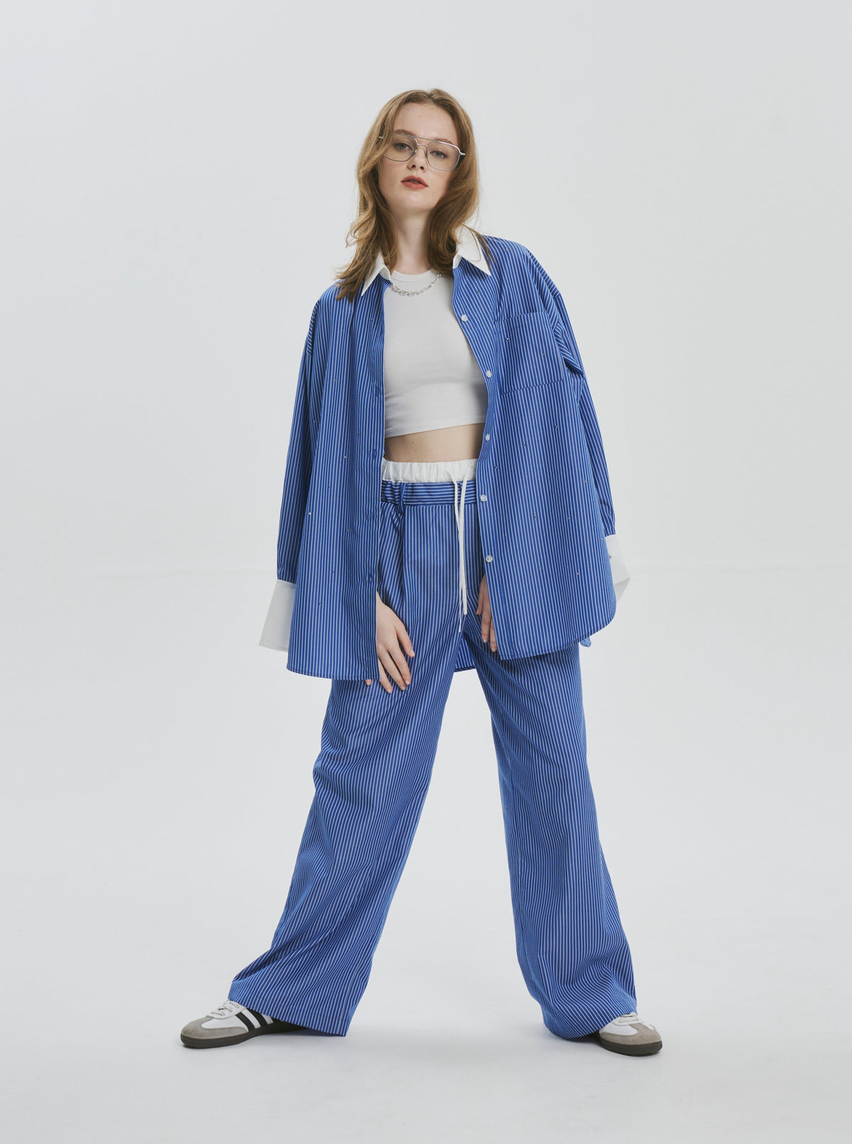 Battery stripe bijou shirt