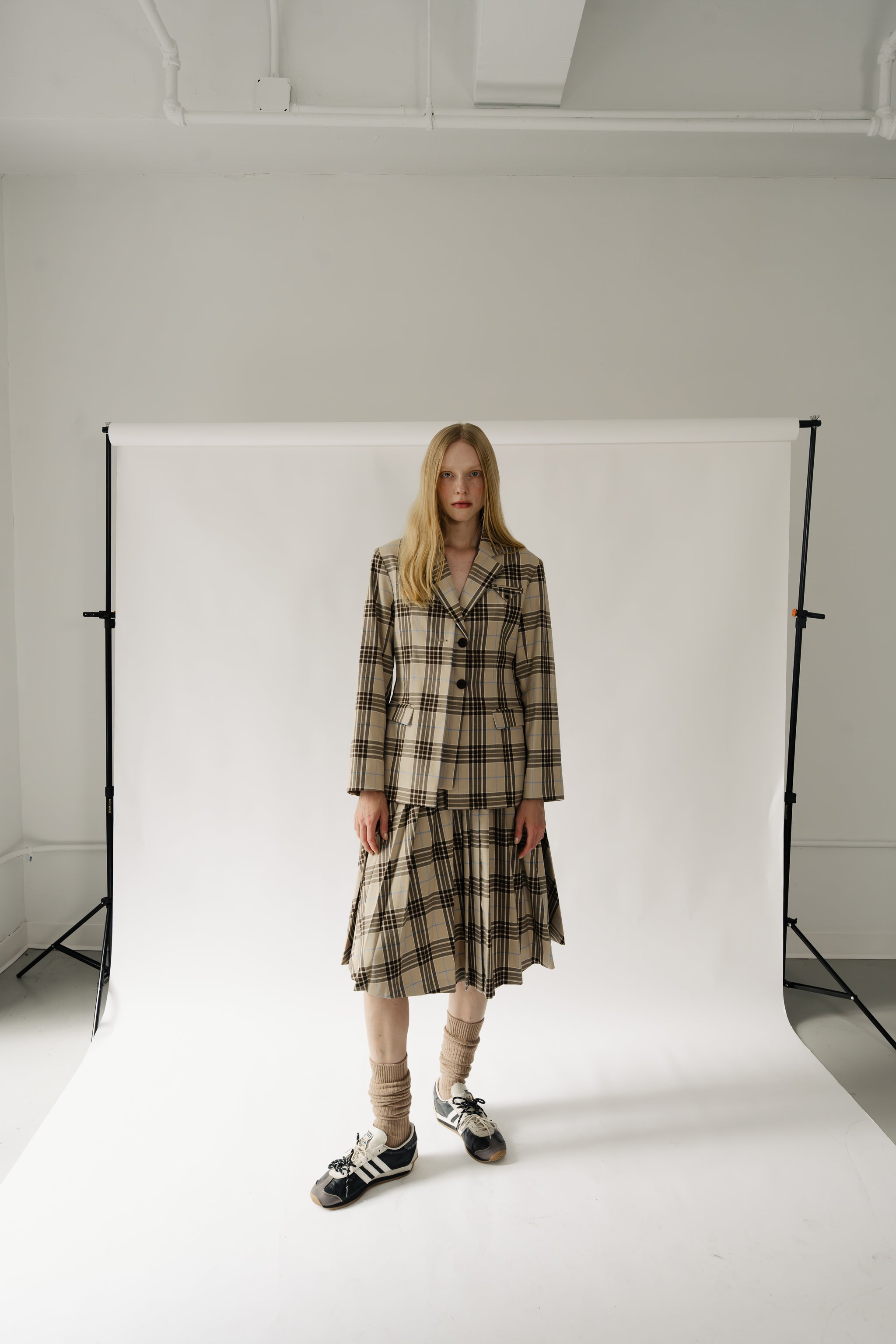 【公式購入/タグ付/未使用】Coco check pleats skirt ANDMARY】Coco check pleats skirt