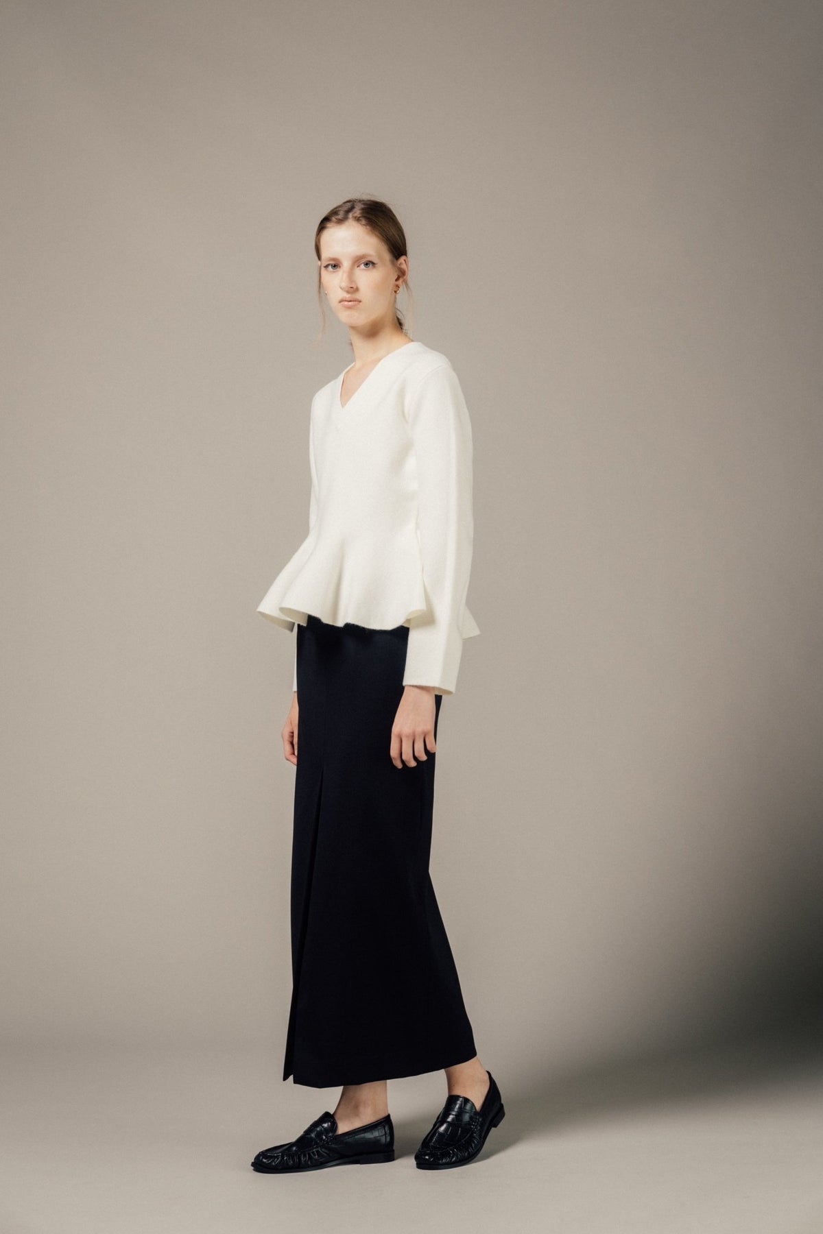 Lonna Vneck Peplum Knit