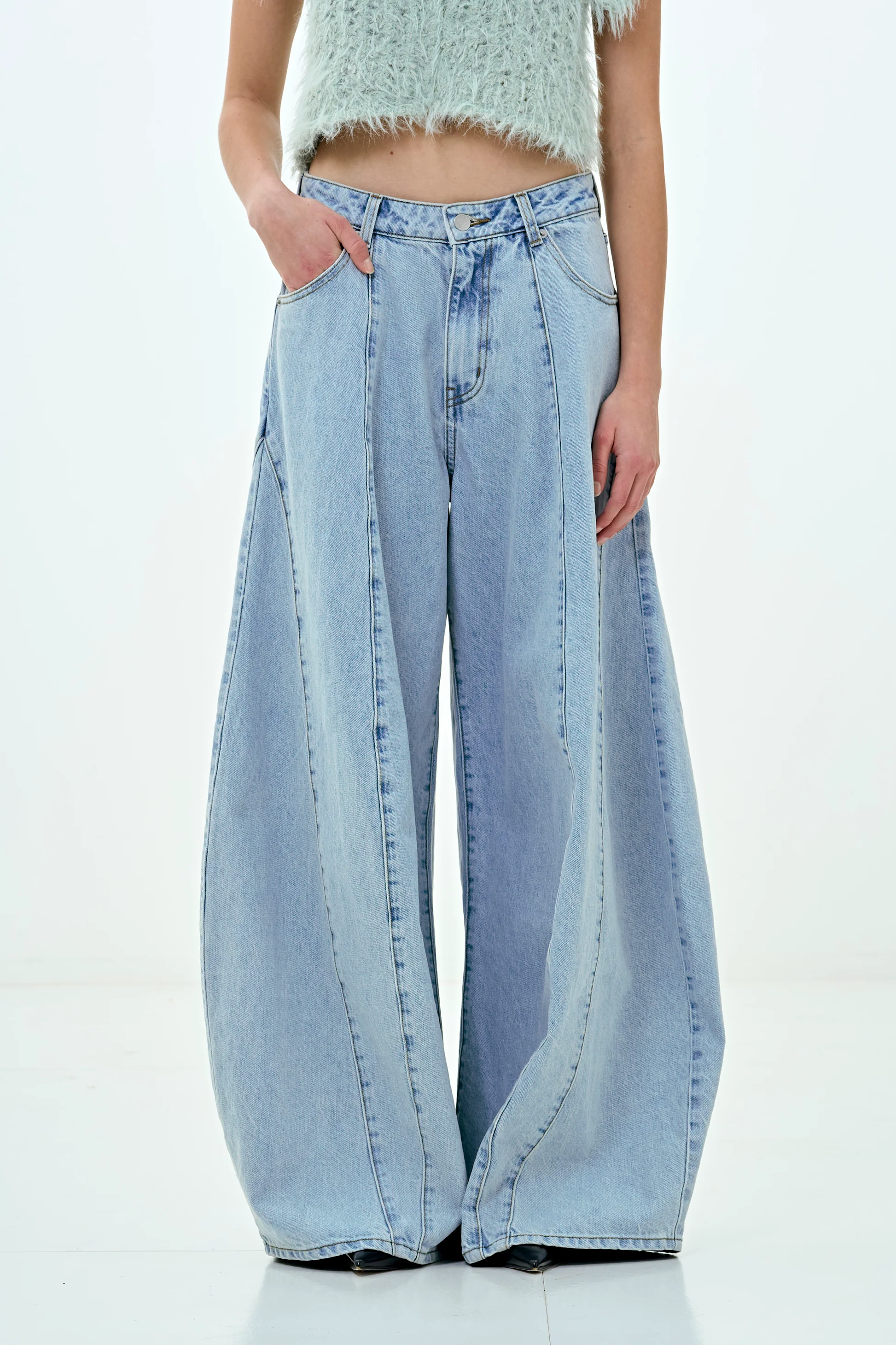 パンツ Santorini Denim Pants thetoe Santorini Denim Pants – THE TOÉ