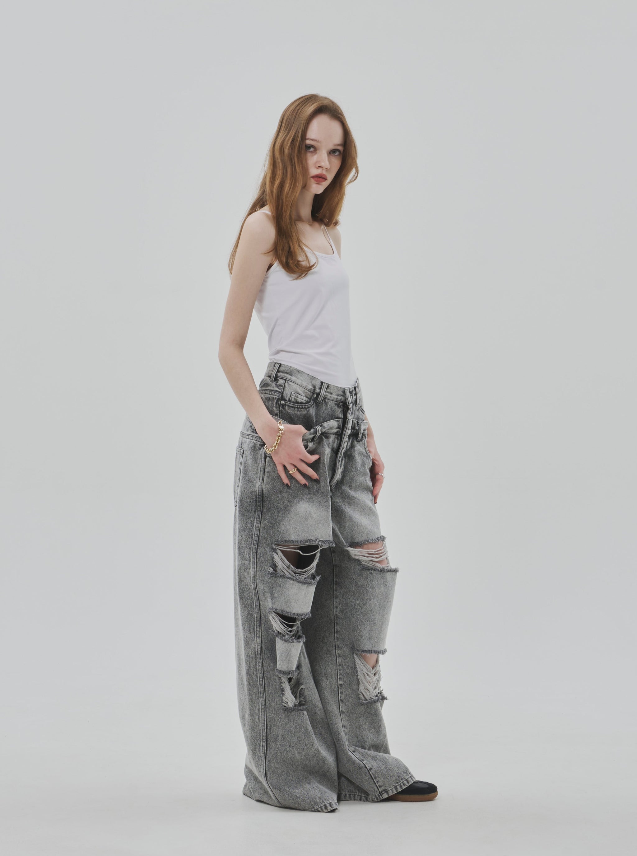 Lexington Double Belt Denim Pants