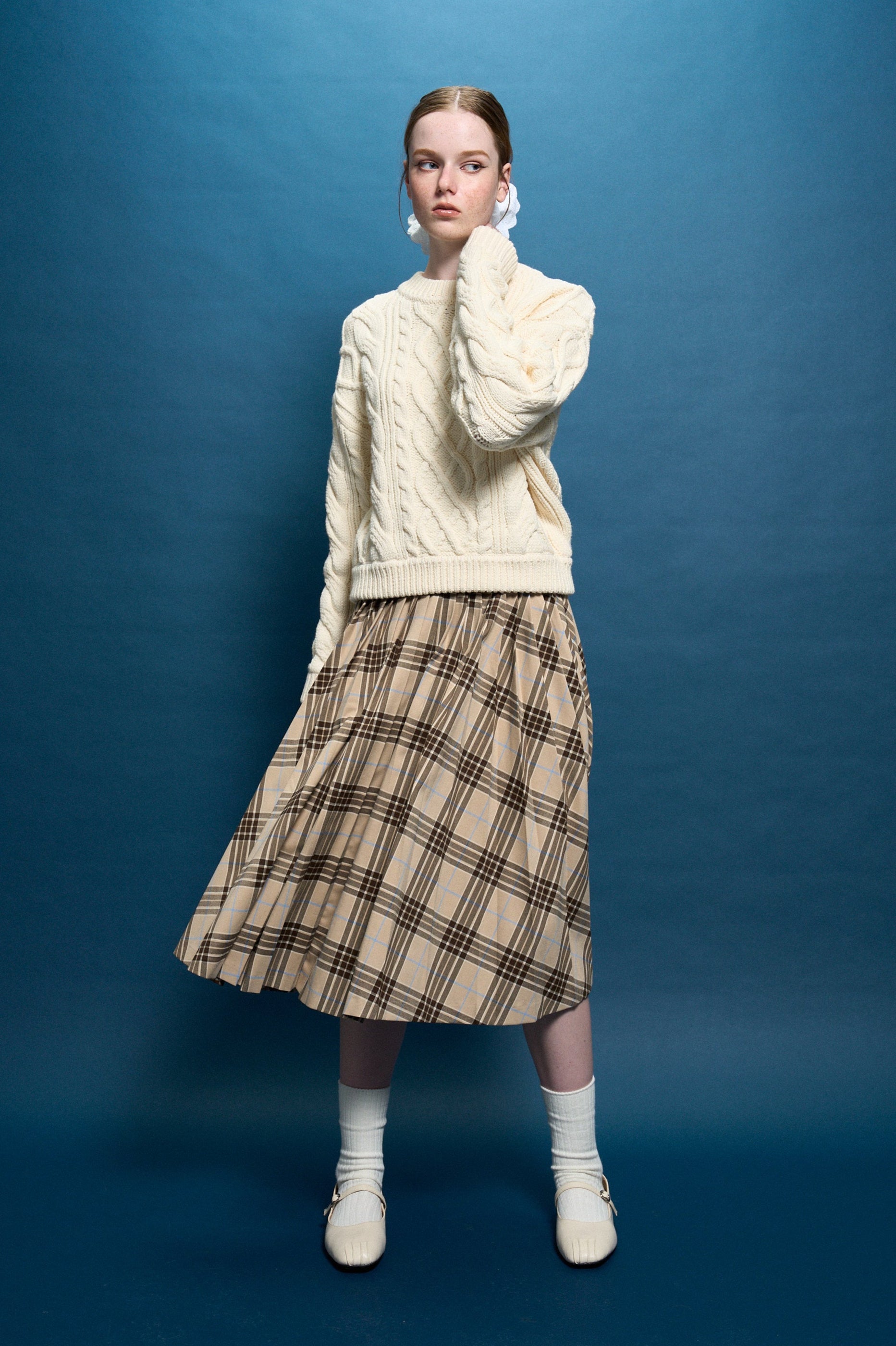 Lyucus Pleats Skirt -check