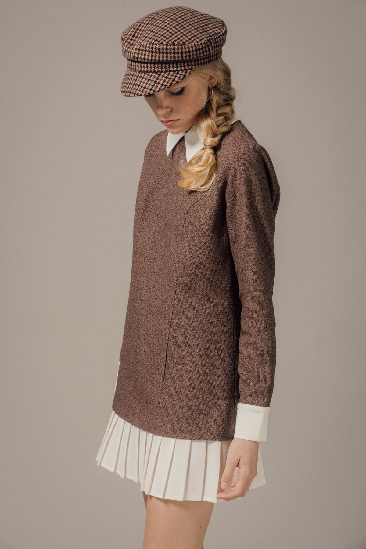 Leopold Long-Sleeve Tweed Dress