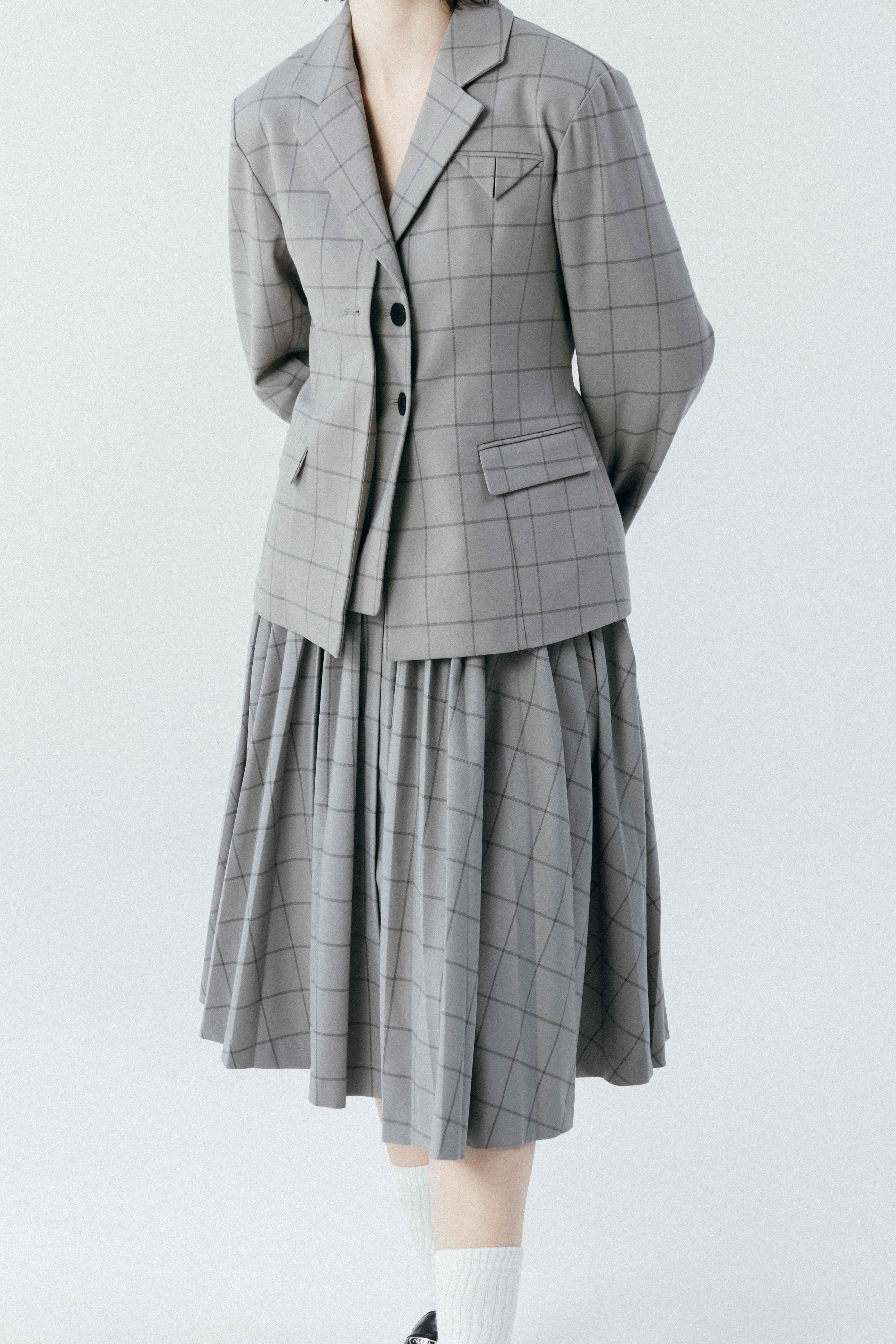 スカート THE TOE Lyucus Pleats Skirt Lyucus Pleats Skirt -check – THE TOÉ