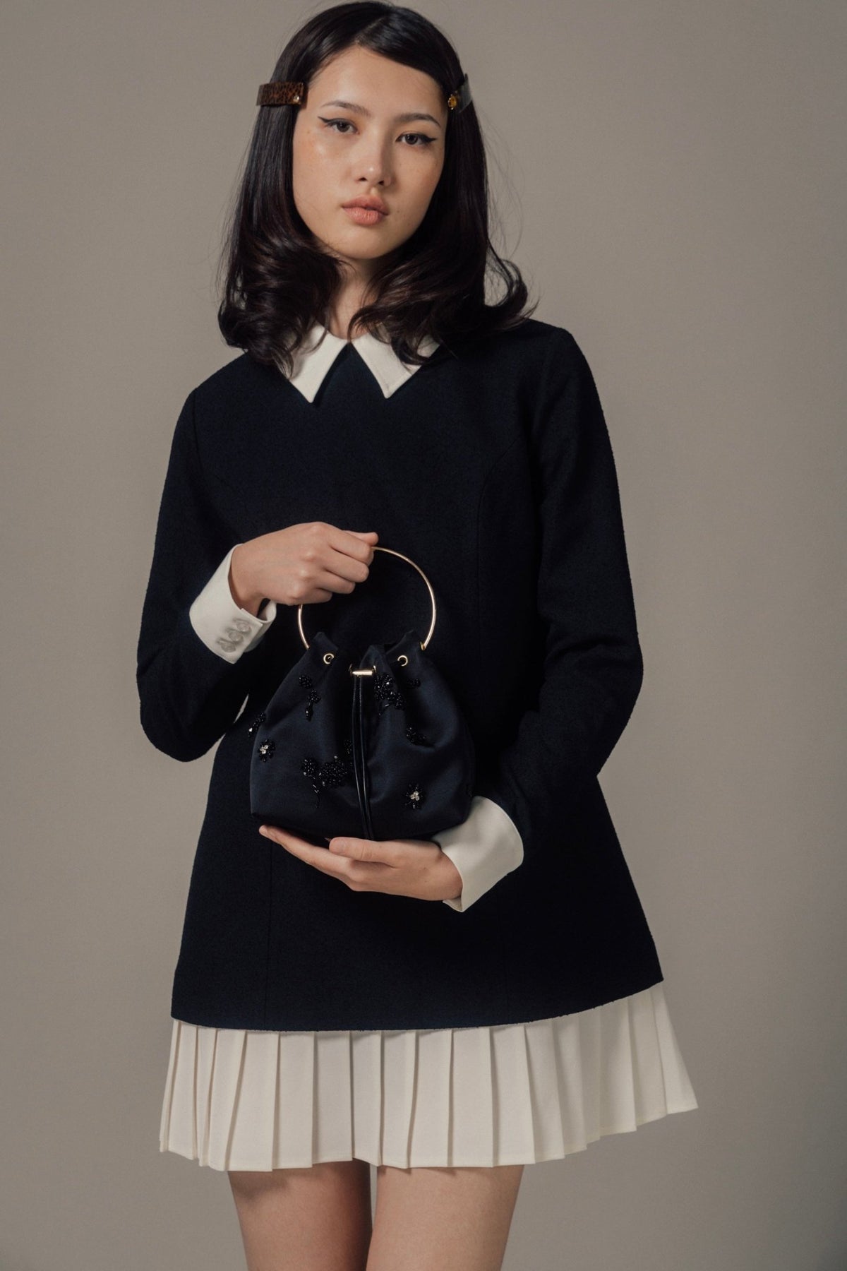 Leopold Long-Sleeve Tweed Dress