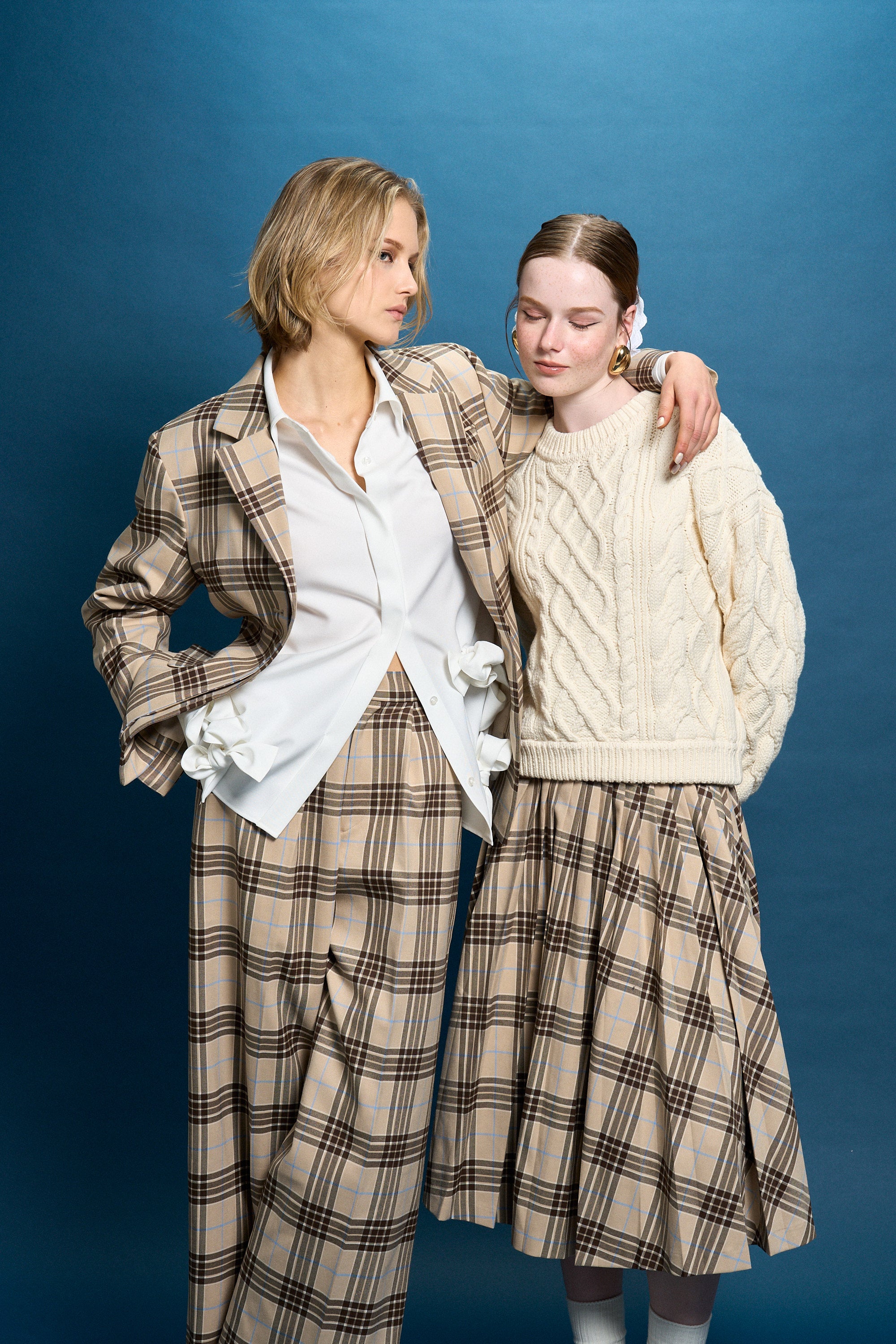 Lyucus pleats skirt -check