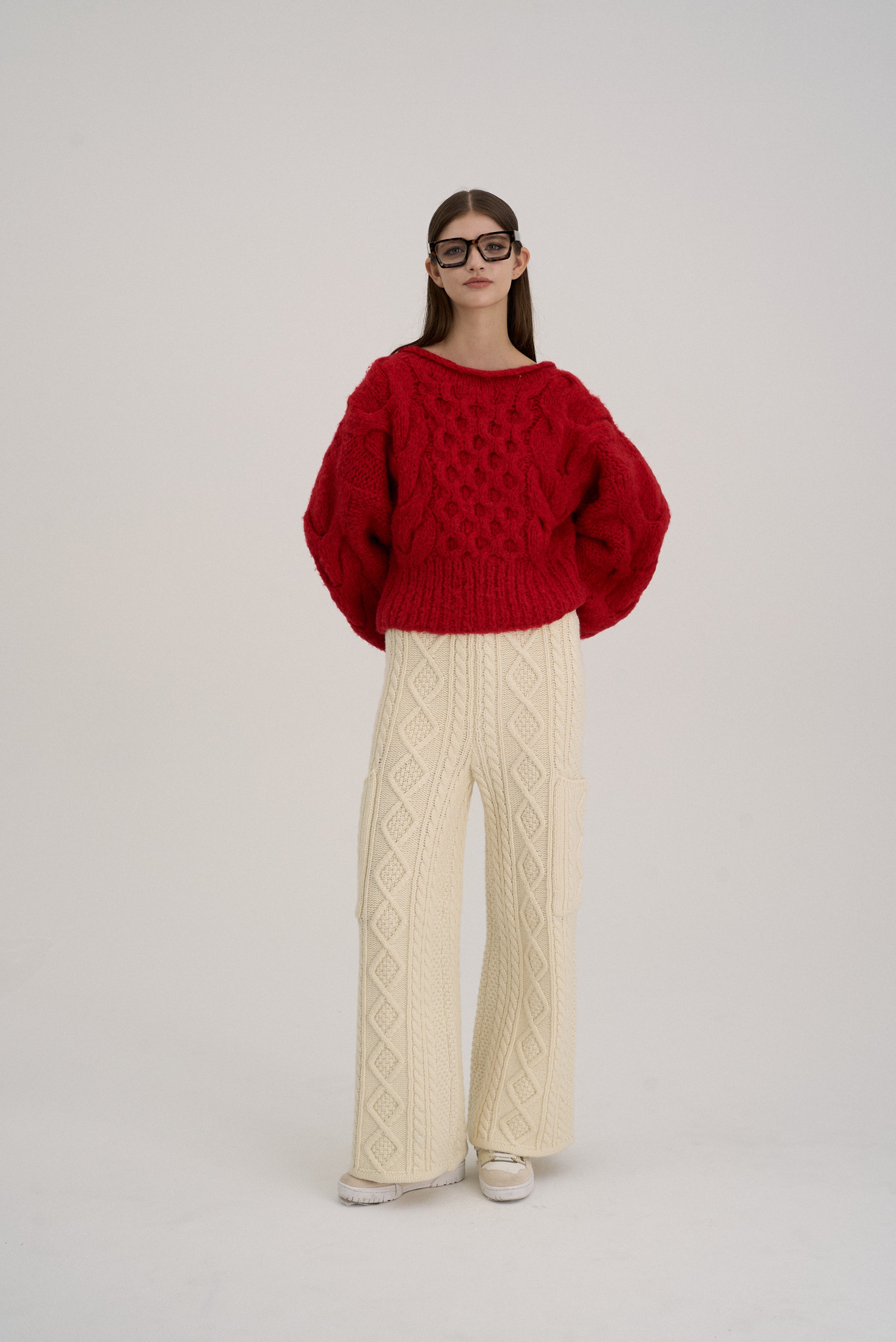 【THE TOÉ】LA ROCHELLE KNIT PANTS ivory THE TOÉ】LA ROCHELLE KNIT PANTS ivory