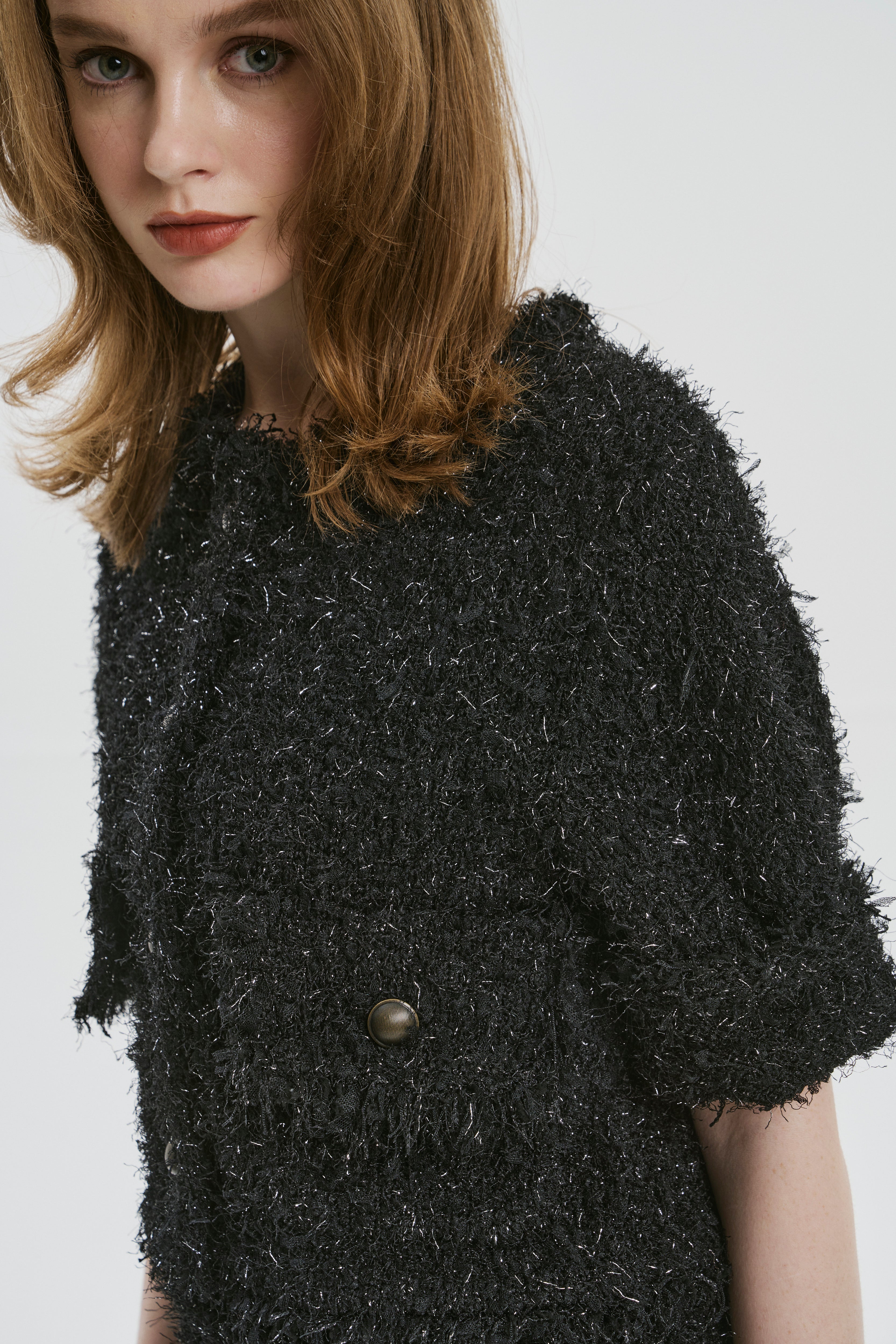 Fifth Avenue short sleeve tweed jacket – THE TOÉ