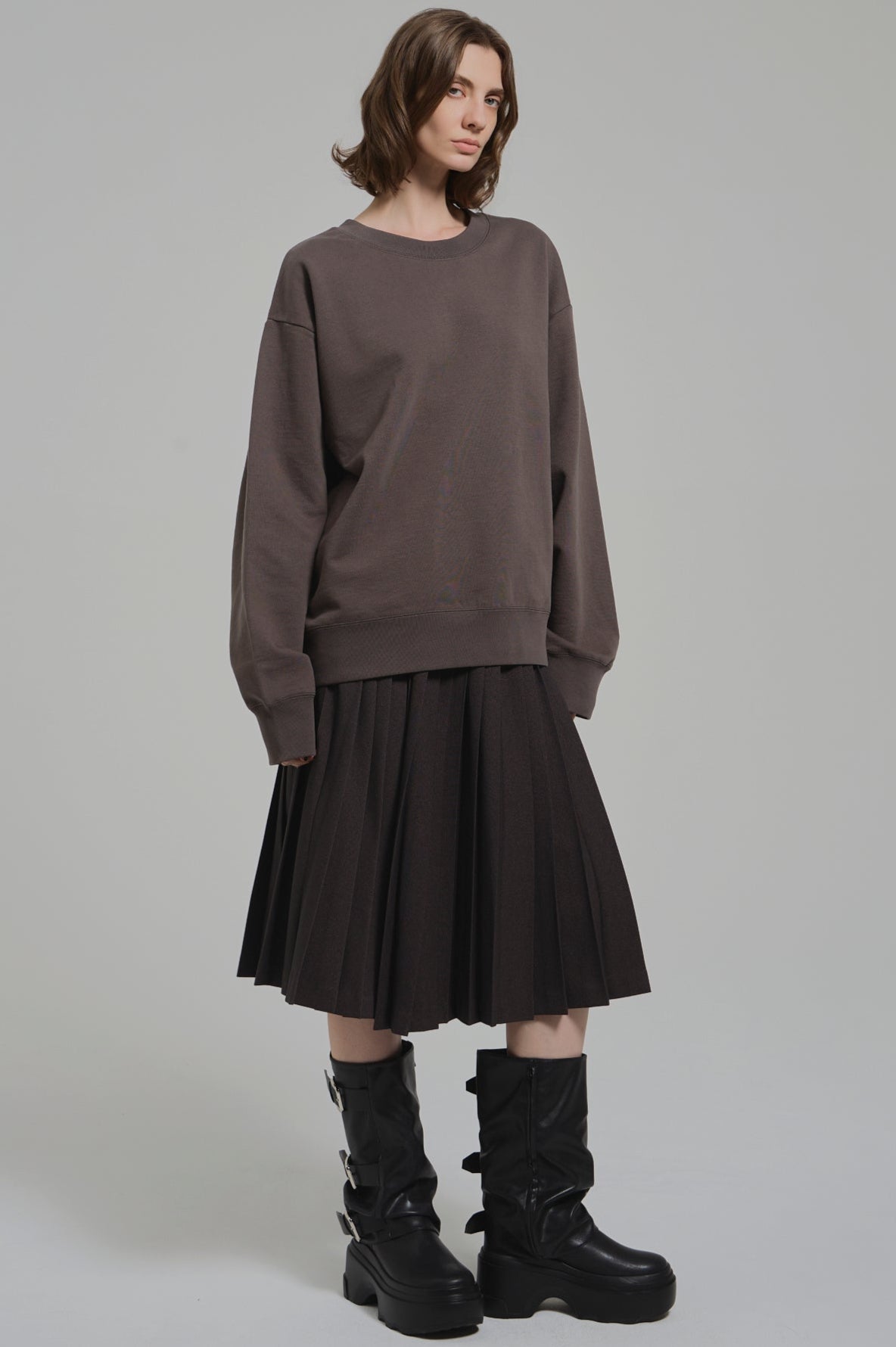 Lyucus Pleats Skirt-plain