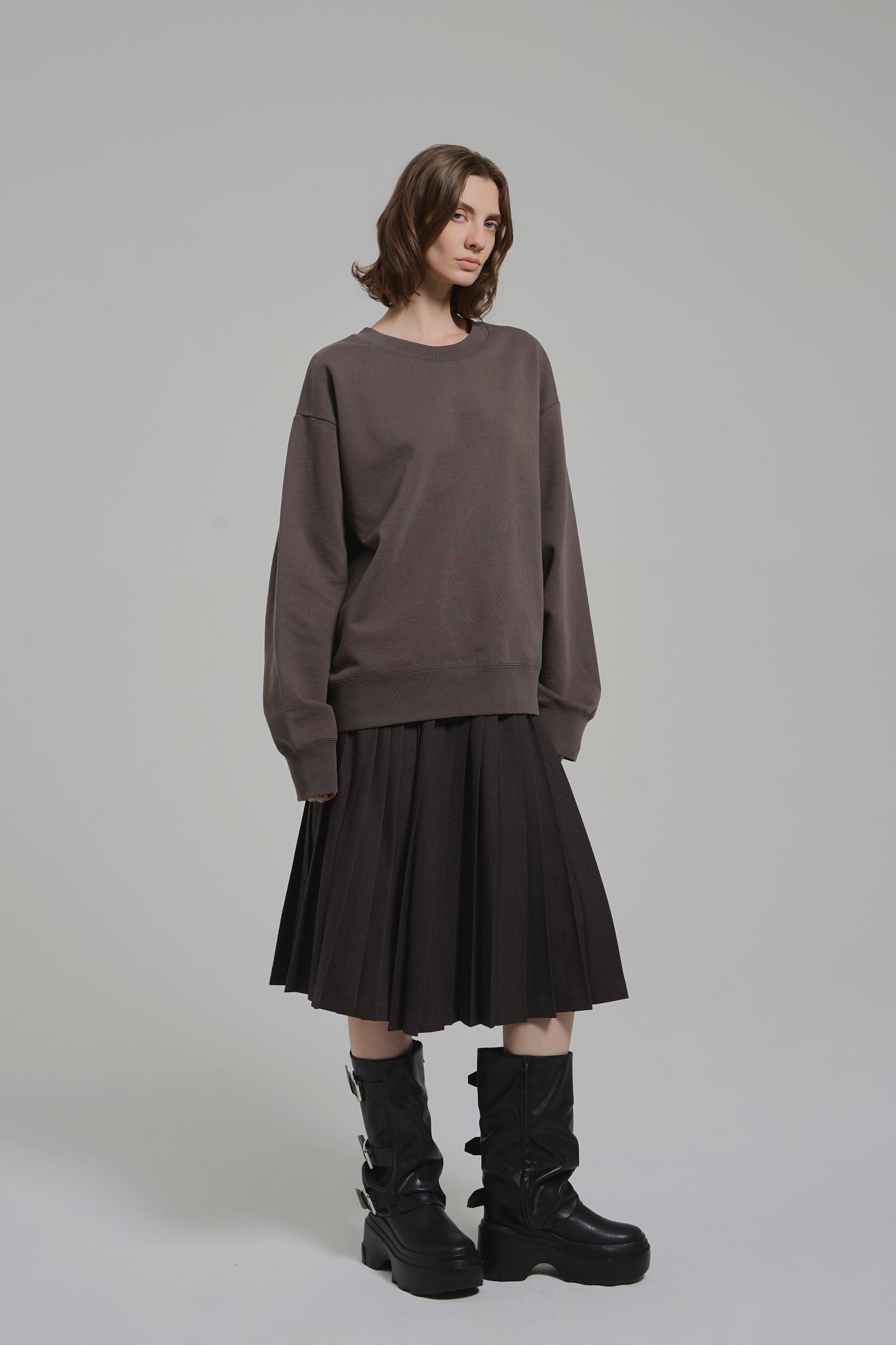 Lyucus Pleats Skirt-plain