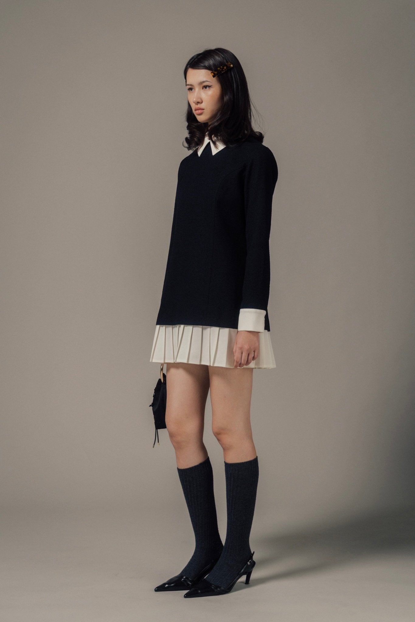Leopold Long-Sleeve Tweed Dress