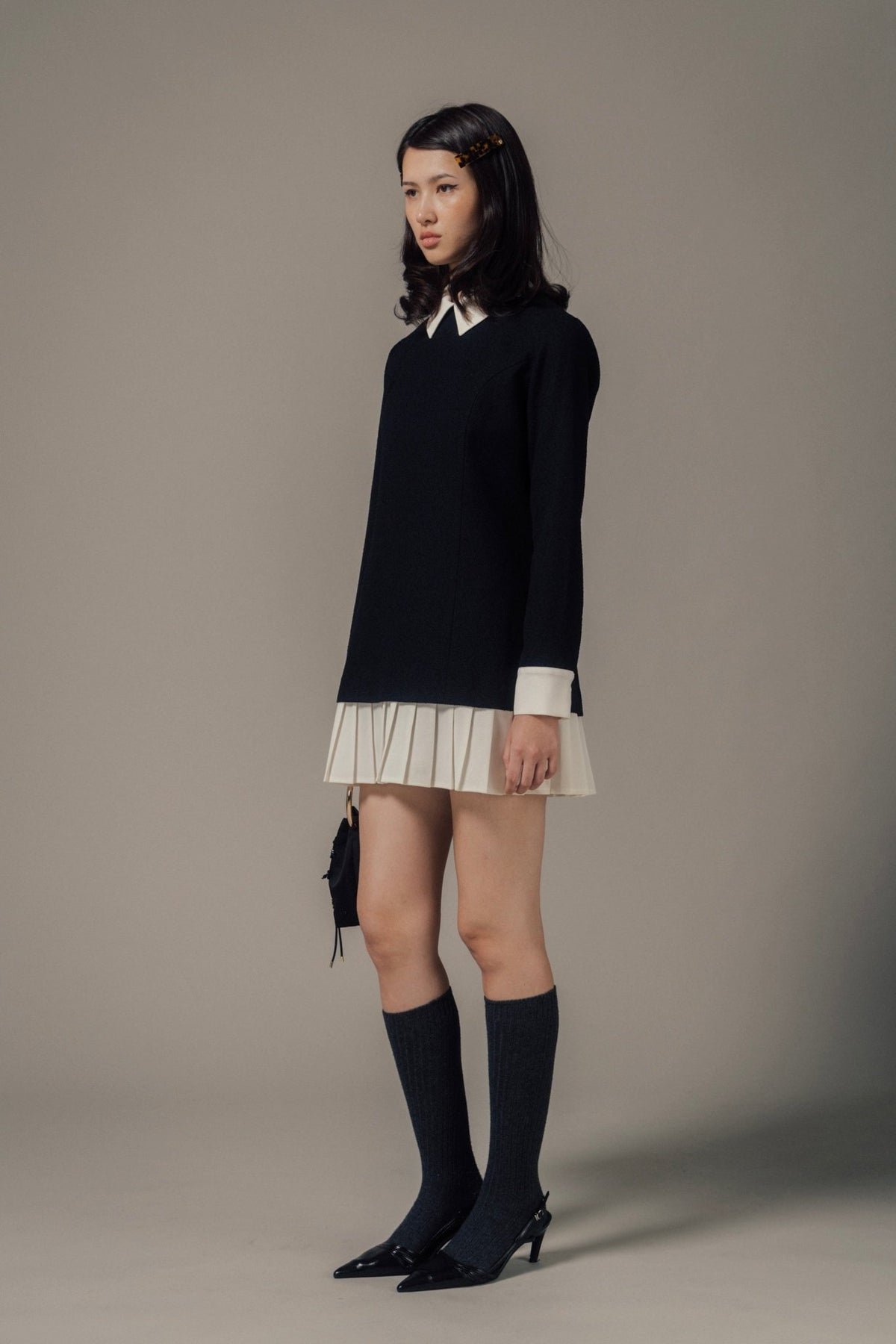 Leopold Long-Sleeve Tweed Dress