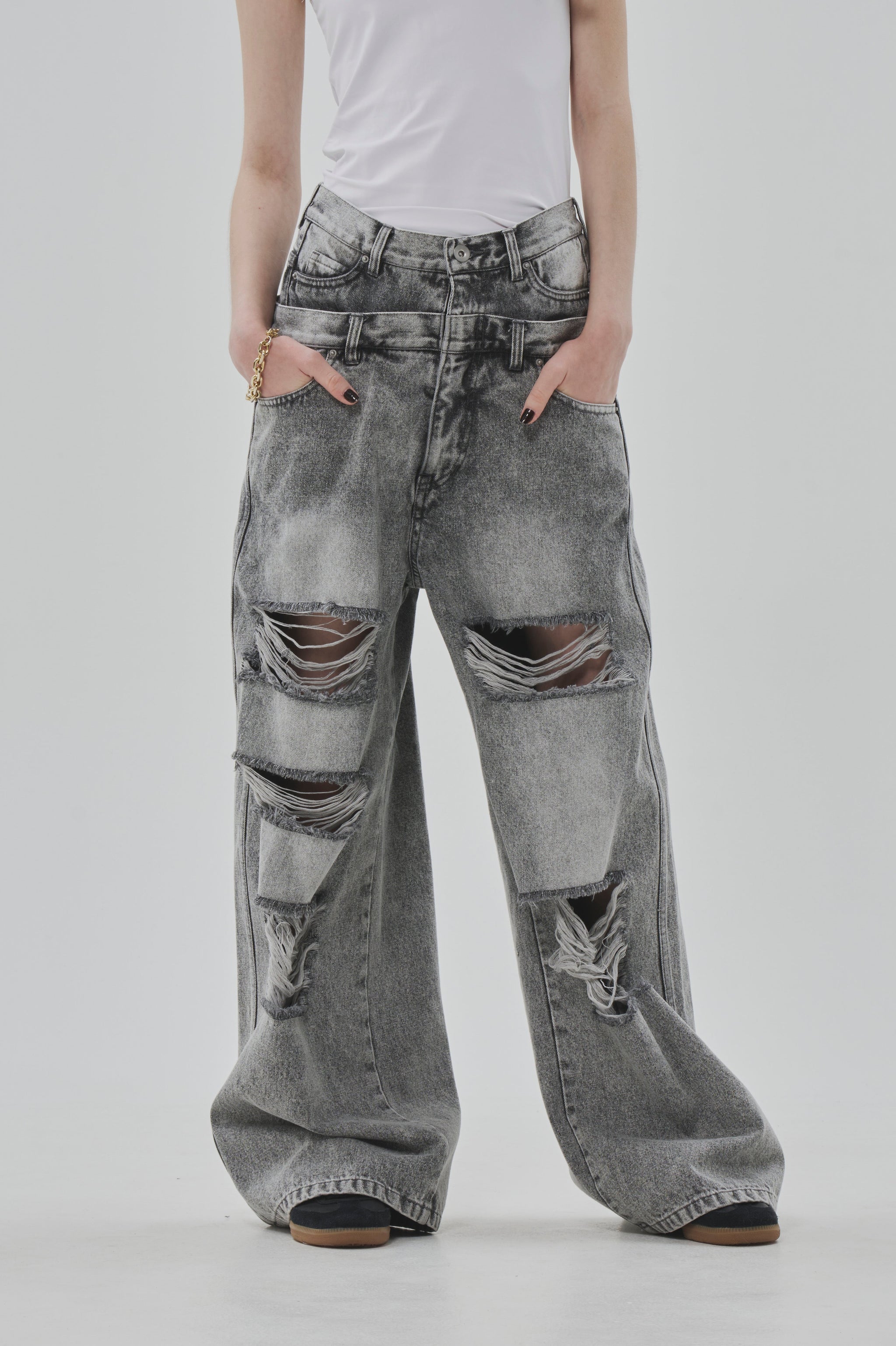Lexington Double Belt Denim Pants
