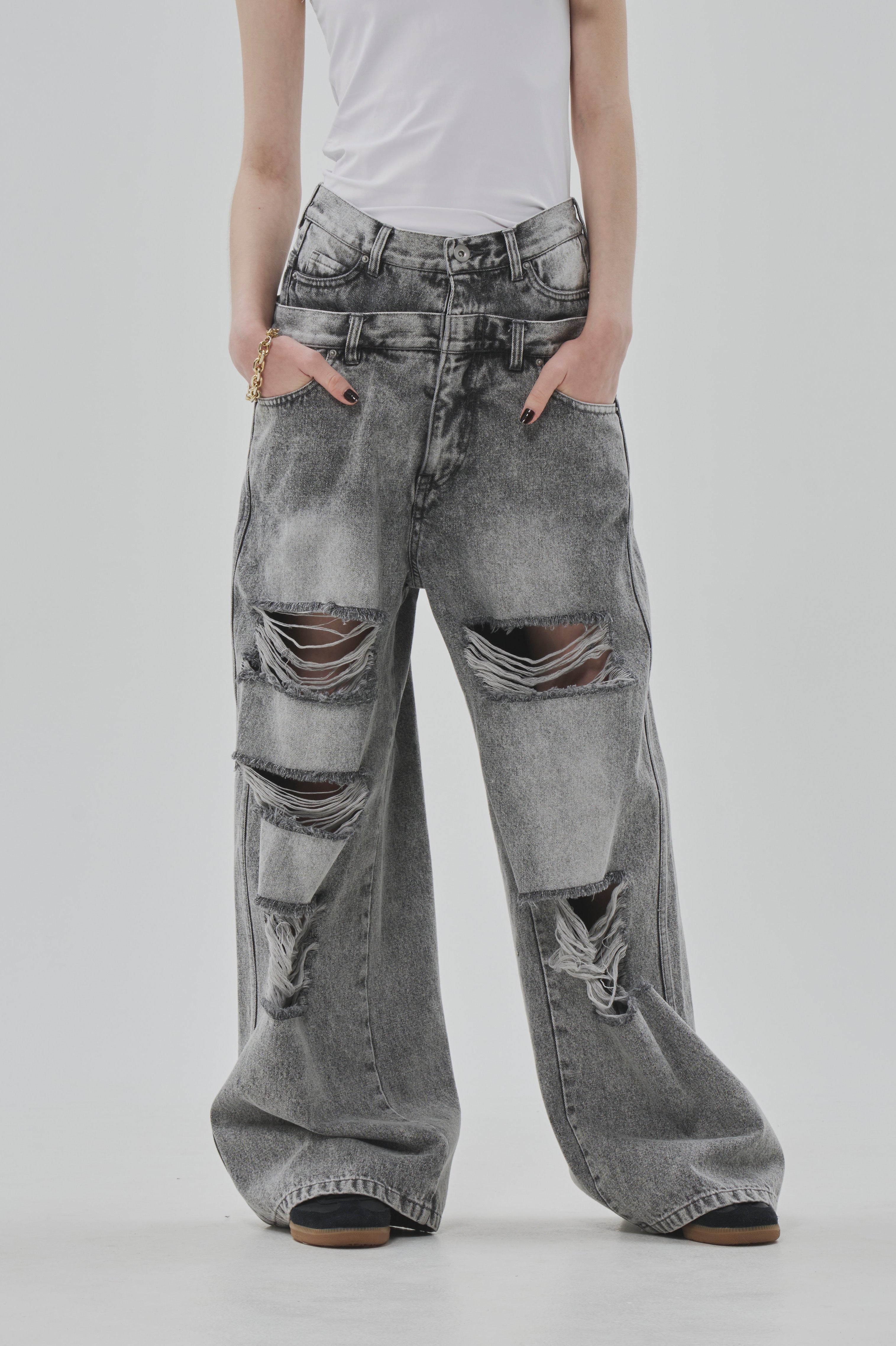Lexington Double Belt Denim Pants