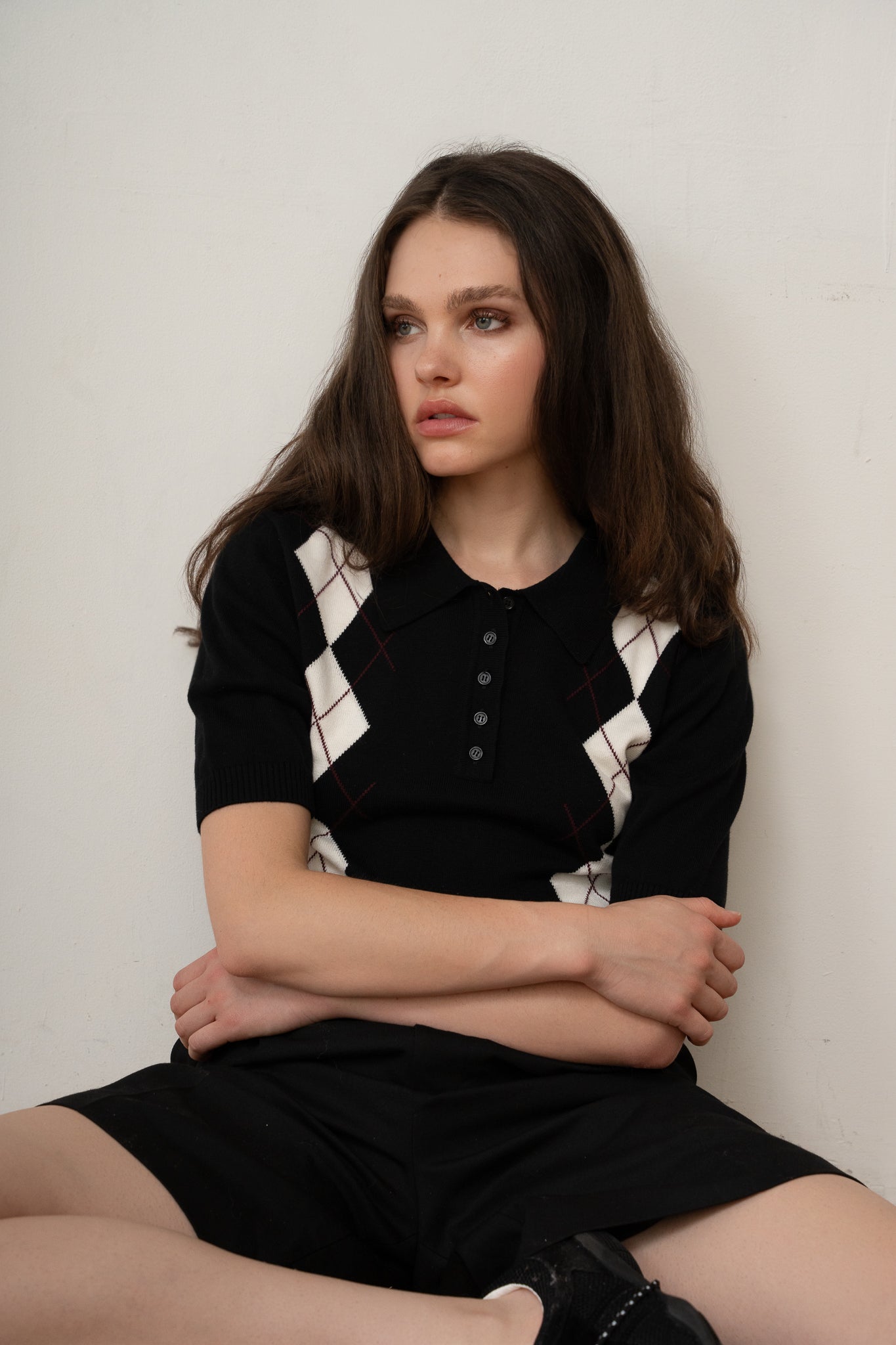 Geuldal Argyle Top