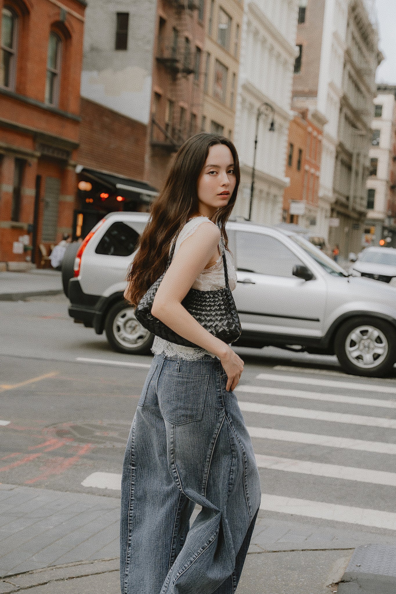 Santorini Denim Pants (Mid Blue)