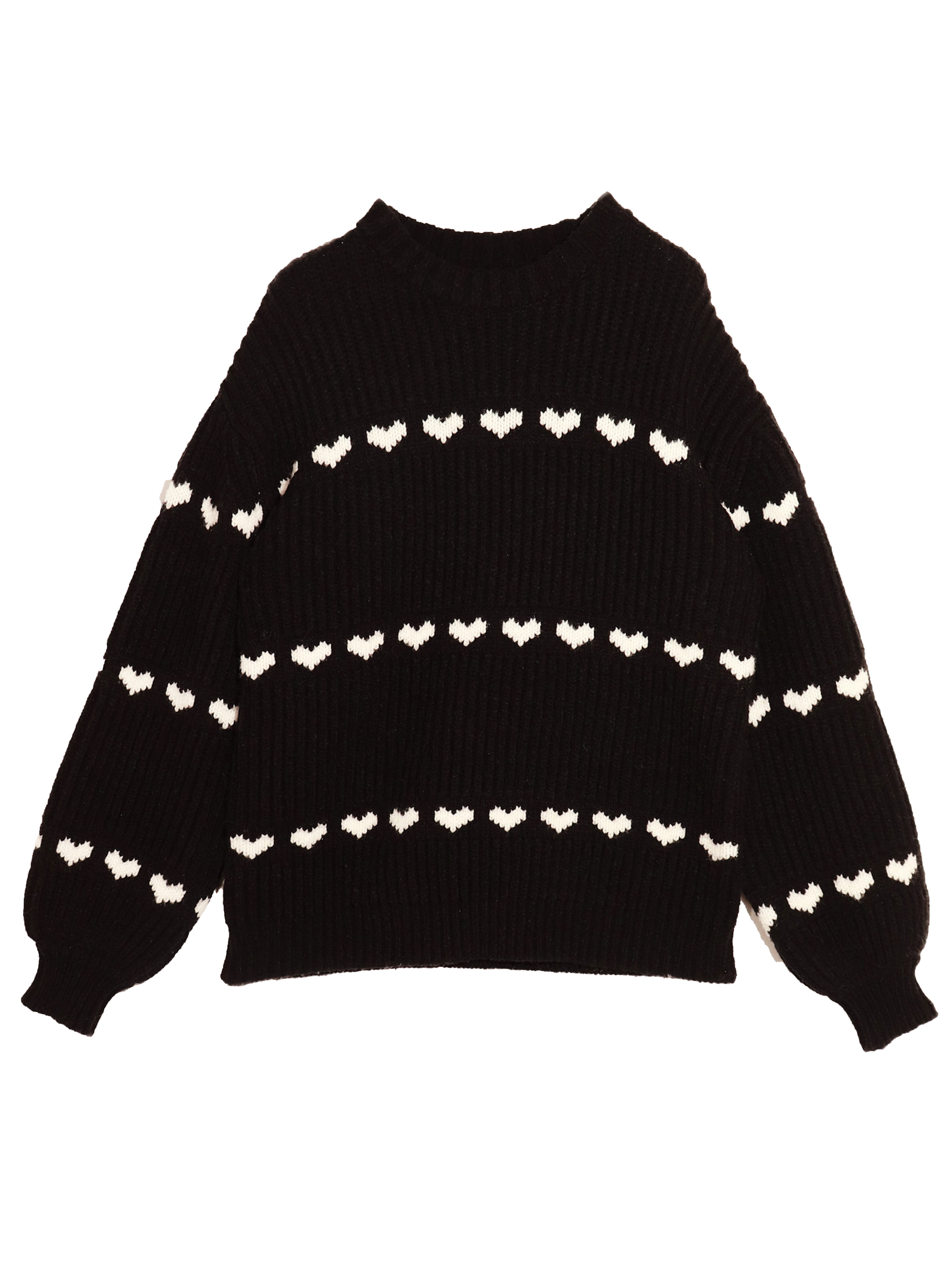 THE TOE amour loose knit black ハートニット