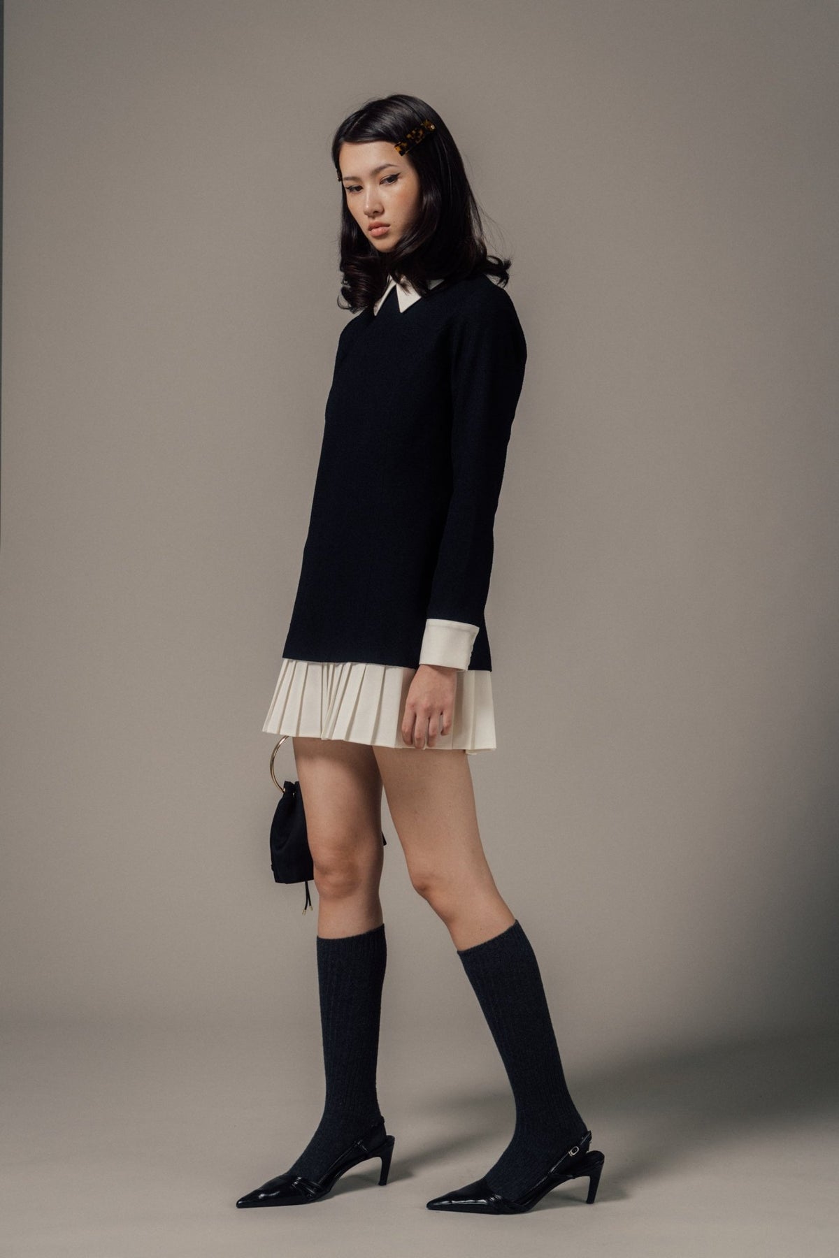 Leopold Long-Sleeve Tweed Dress