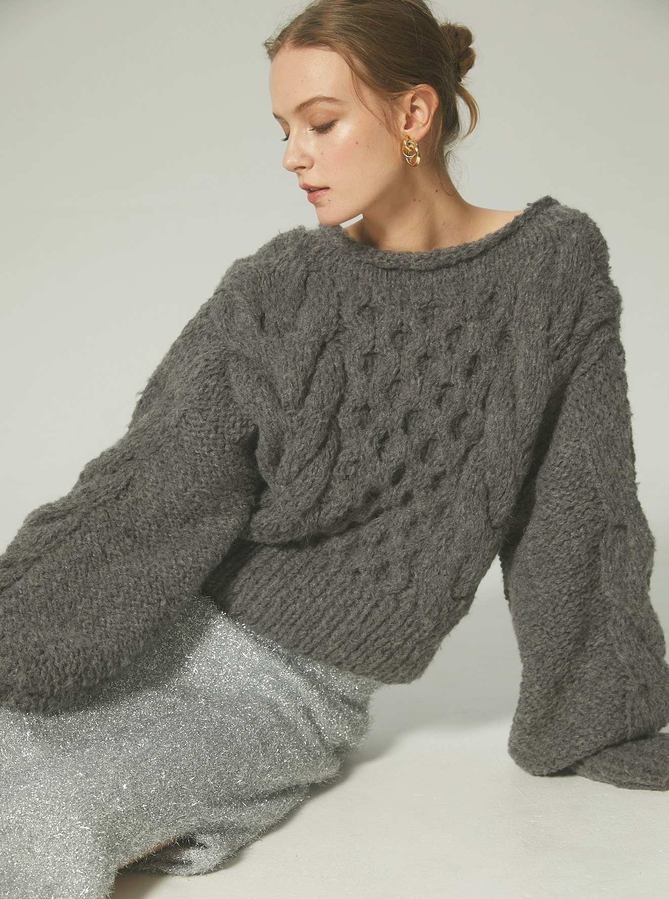 Wool Warm Cable Knit Sweater T924 – Tiffy mohair
