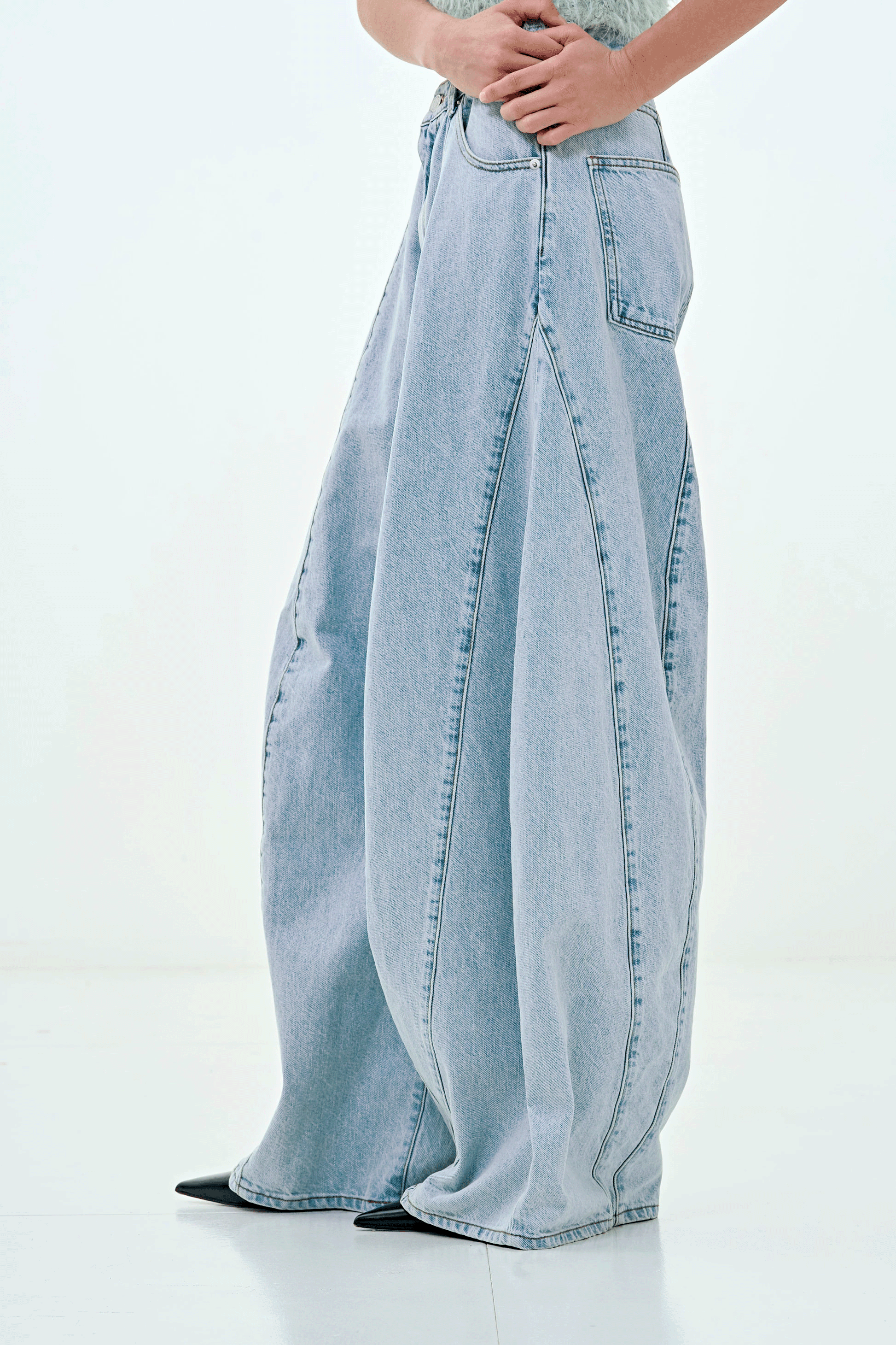 パンツ Santorini Denim Pants thetoe Santorini Denim Pants – THE TOÉ