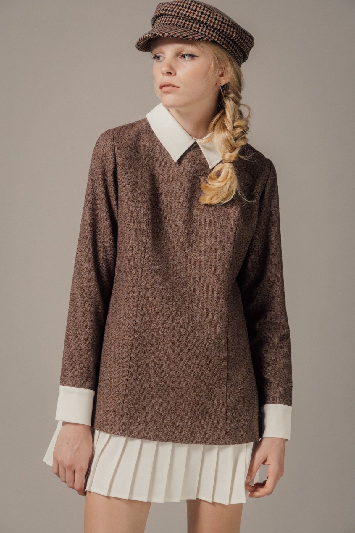 Leopold Long-Sleeve Tweed Dress
