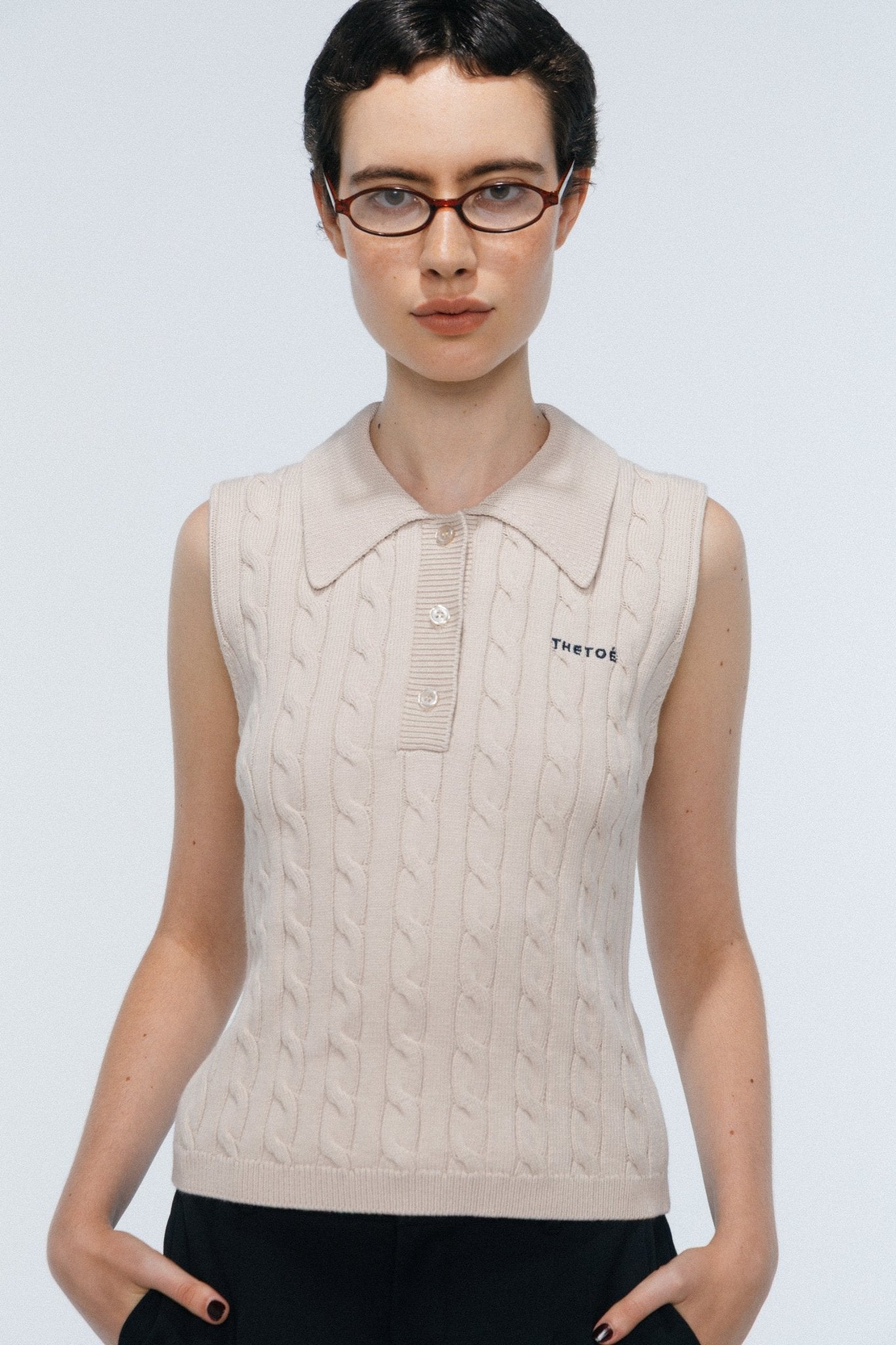 THE TOE Sleeveless Knit グレー TOÉ Sleeveless Knit – THE TOÉ