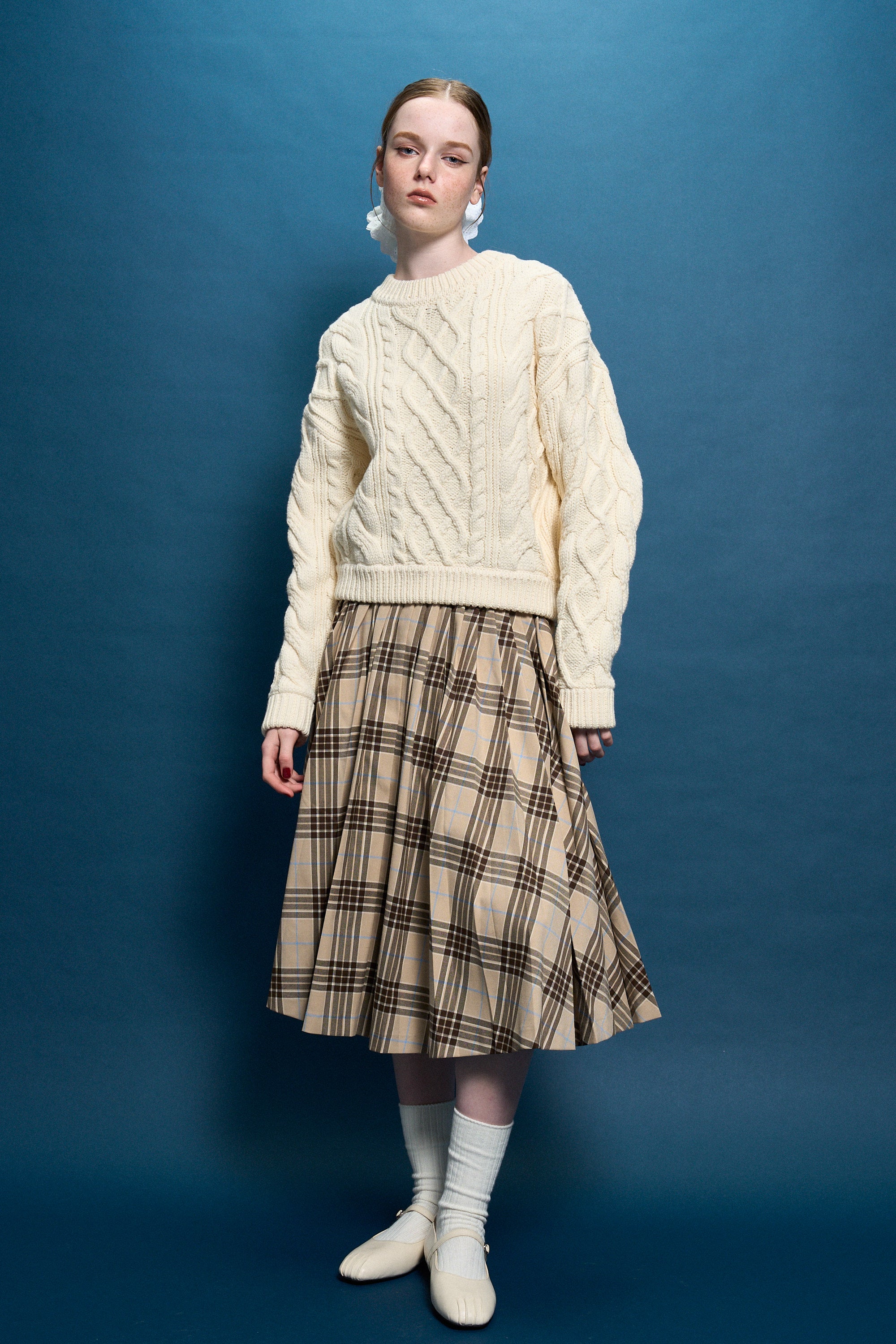 Lyucus pleats skirt -check