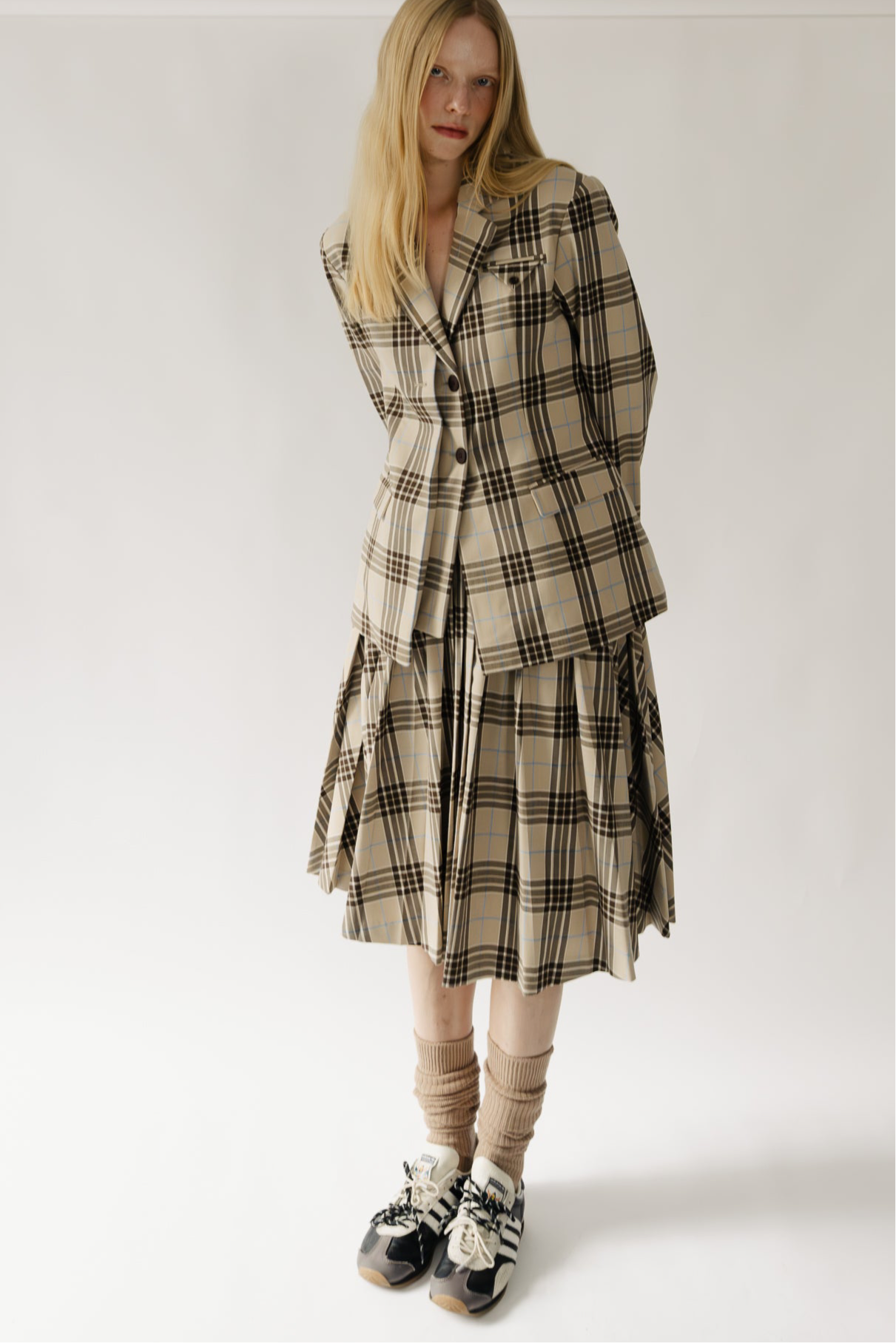 Lyucus Pleats Skirt -check