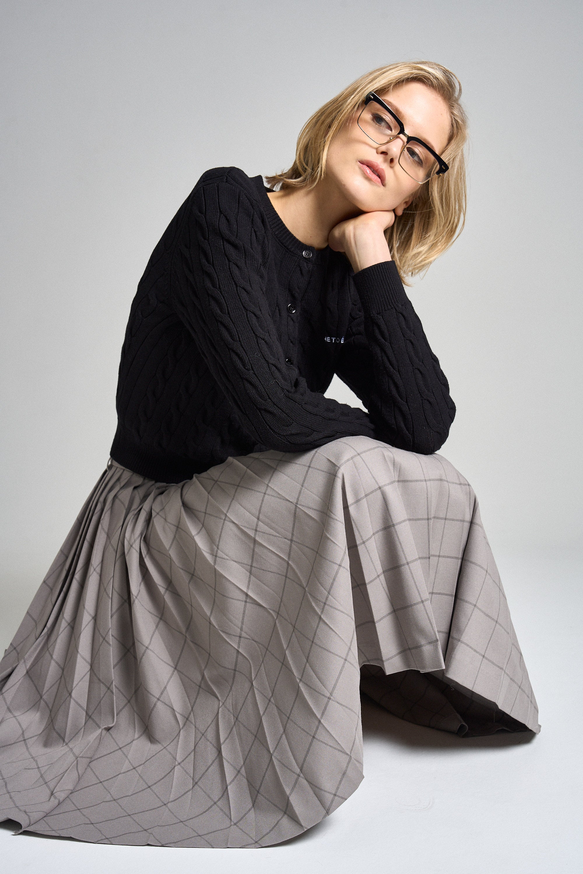 Lyucus pleats skirt -check