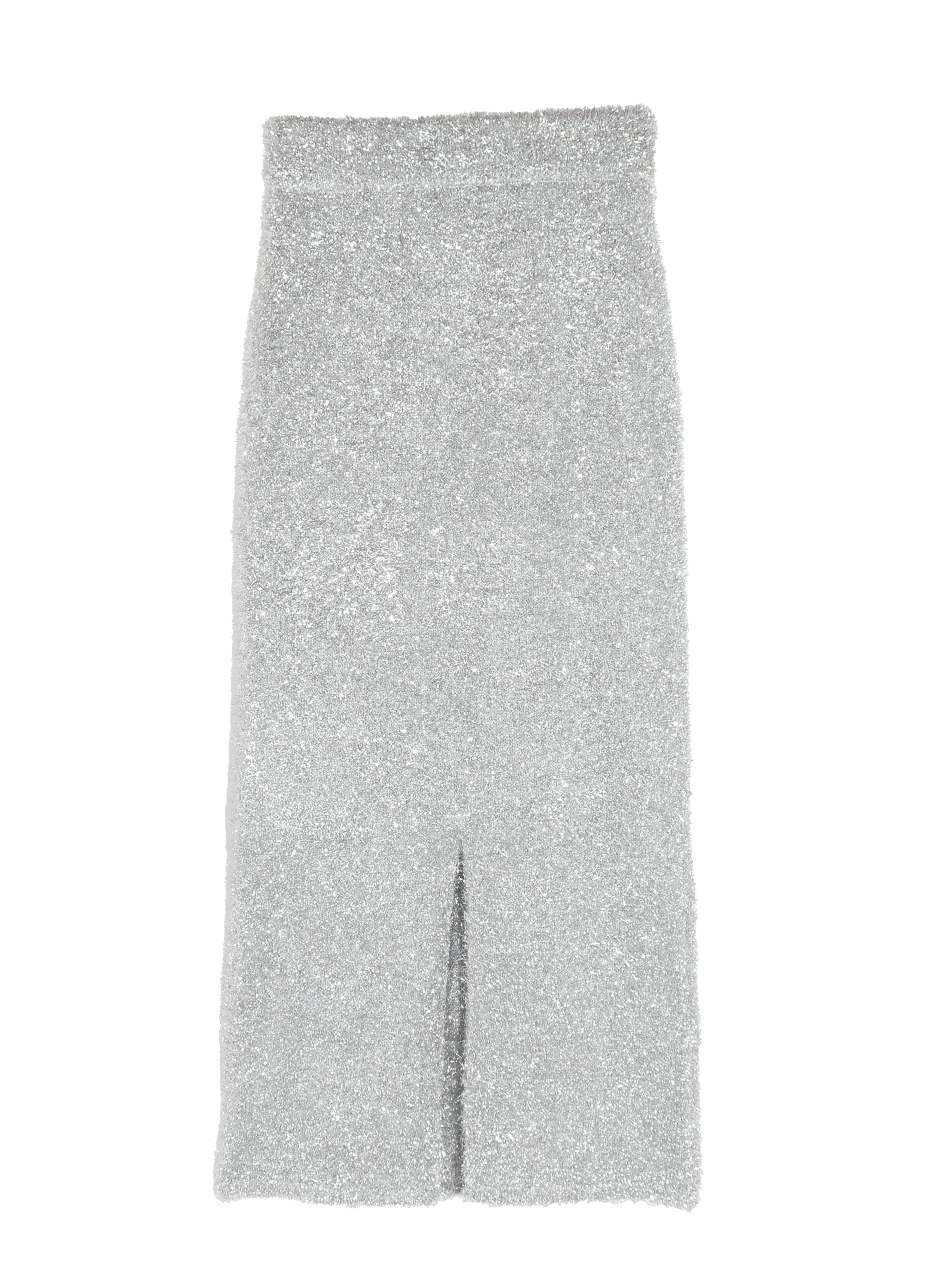 THE TOE Cannes shaggy skirt silver