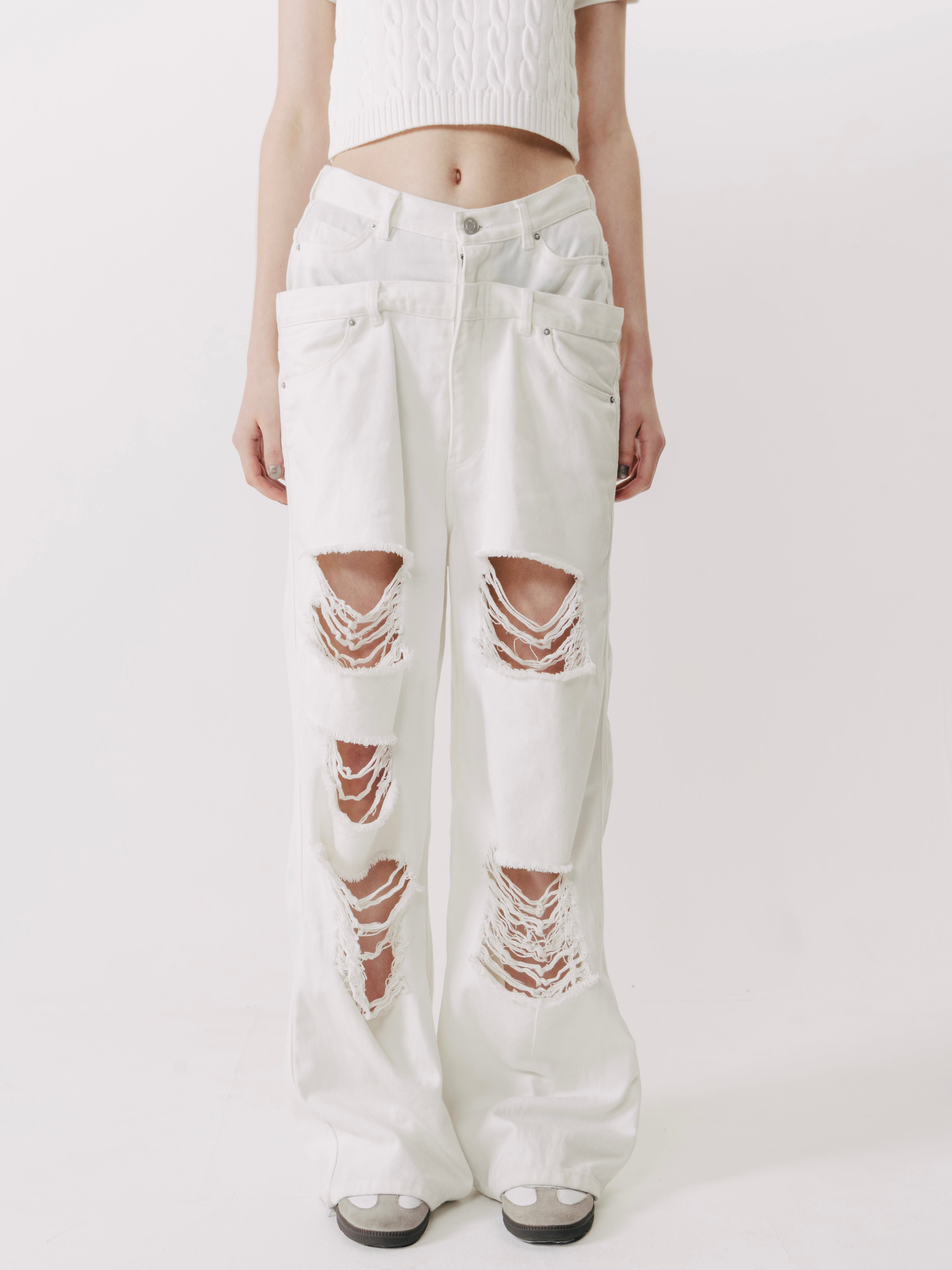 パンツ THETOE Lexington Double Belt Denim Pants Lexington Double Belt Denim Pants – THE TOÉ