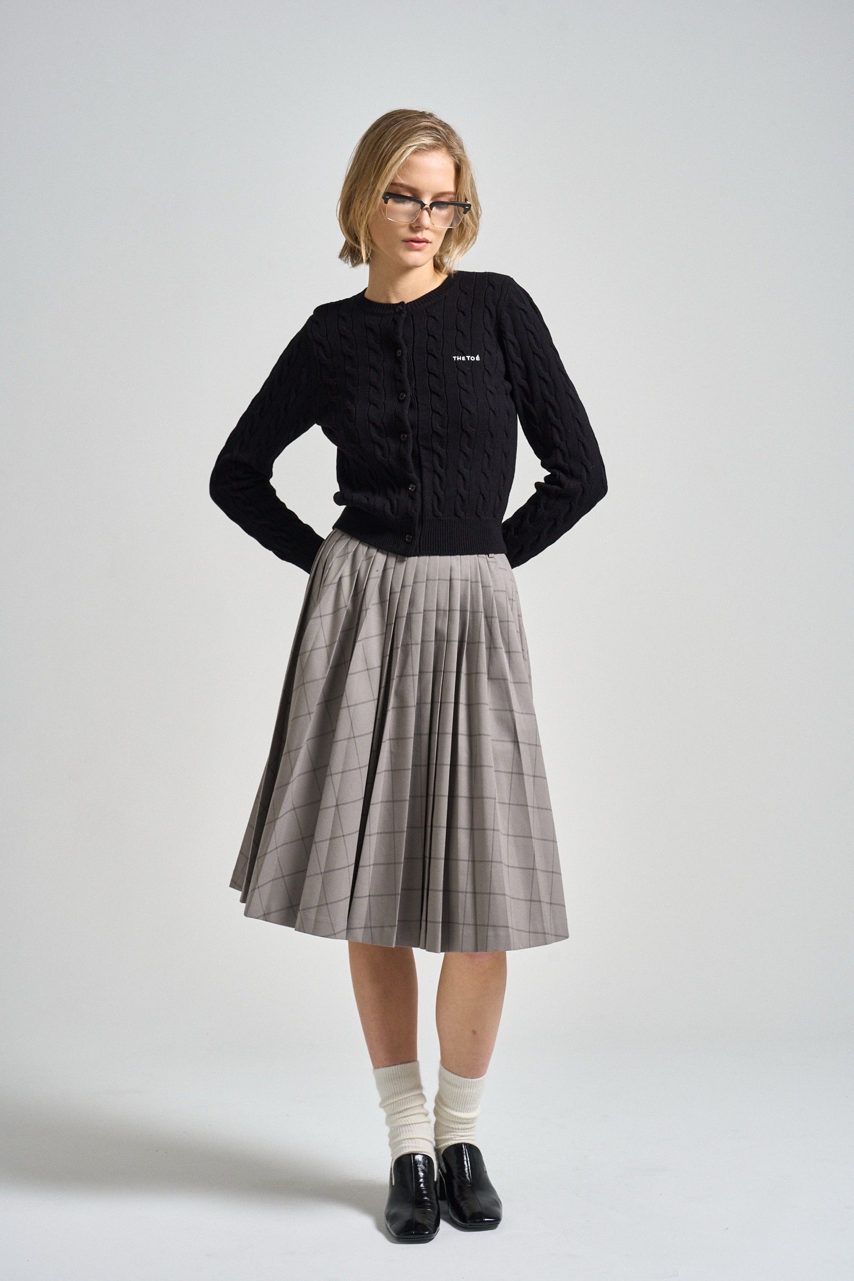 Lyucus pleats skirt -check