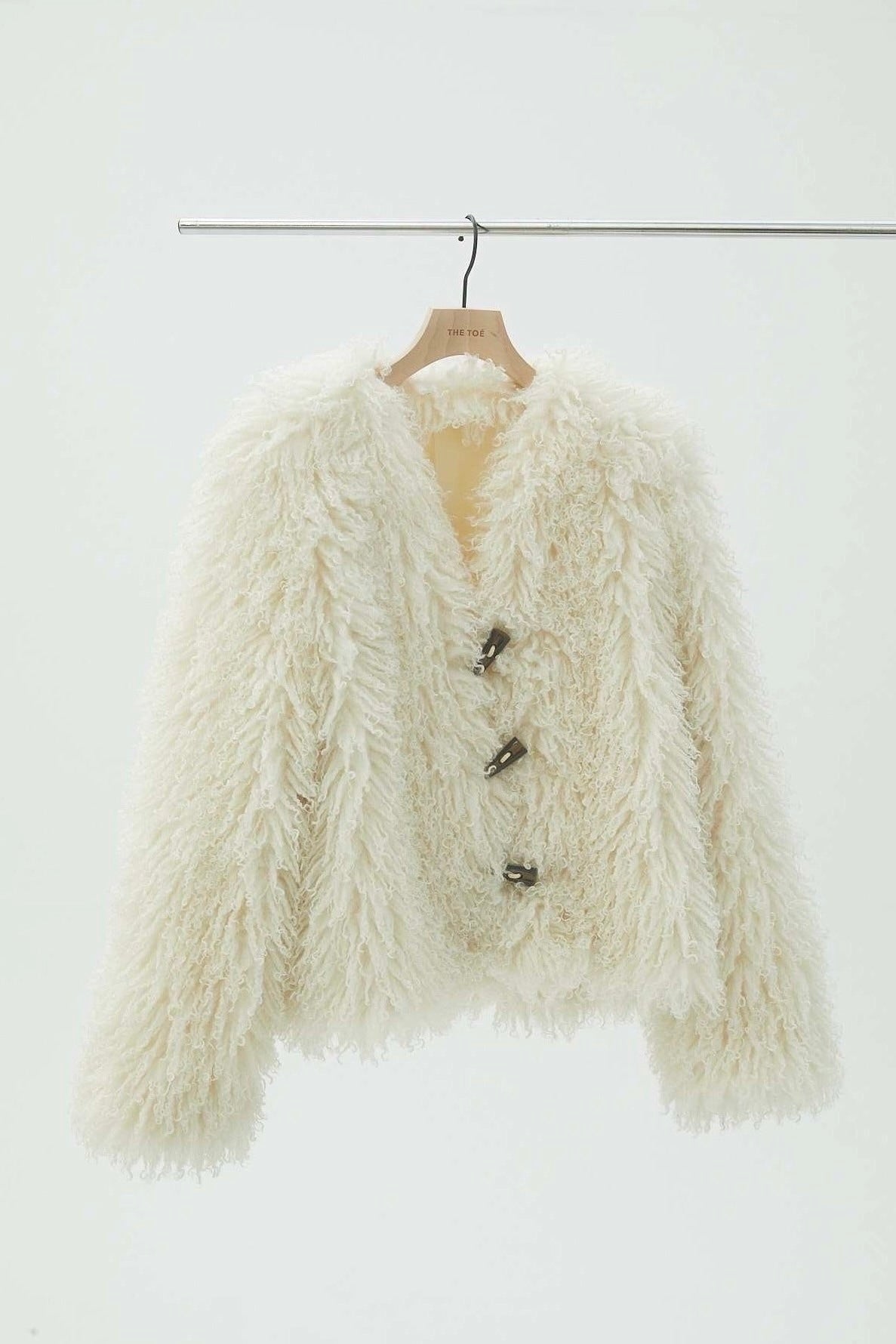 White fur coat