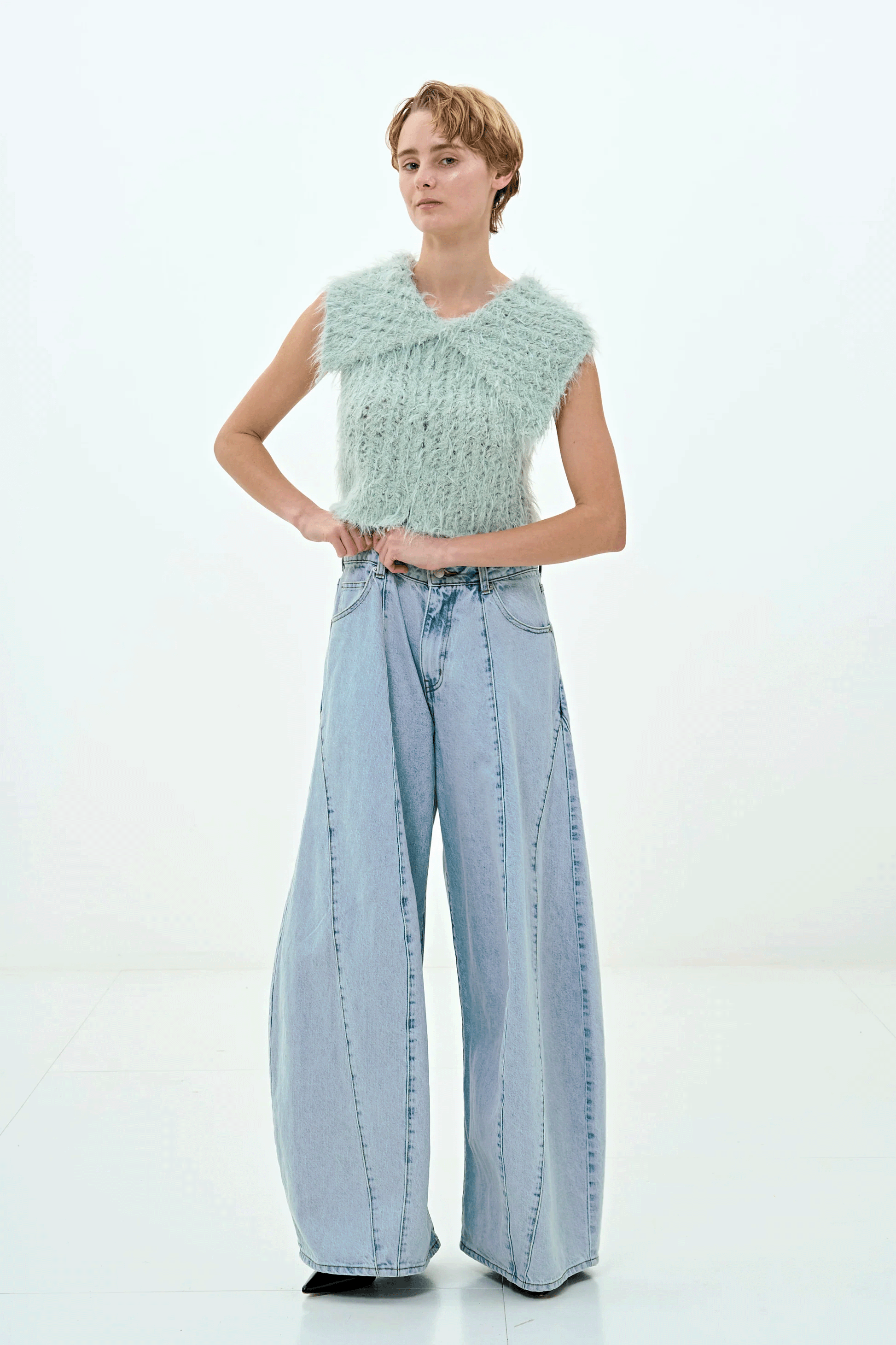 パンツ Santorini Denim Pants thetoe Santorini Denim Pants – THE TOÉ
