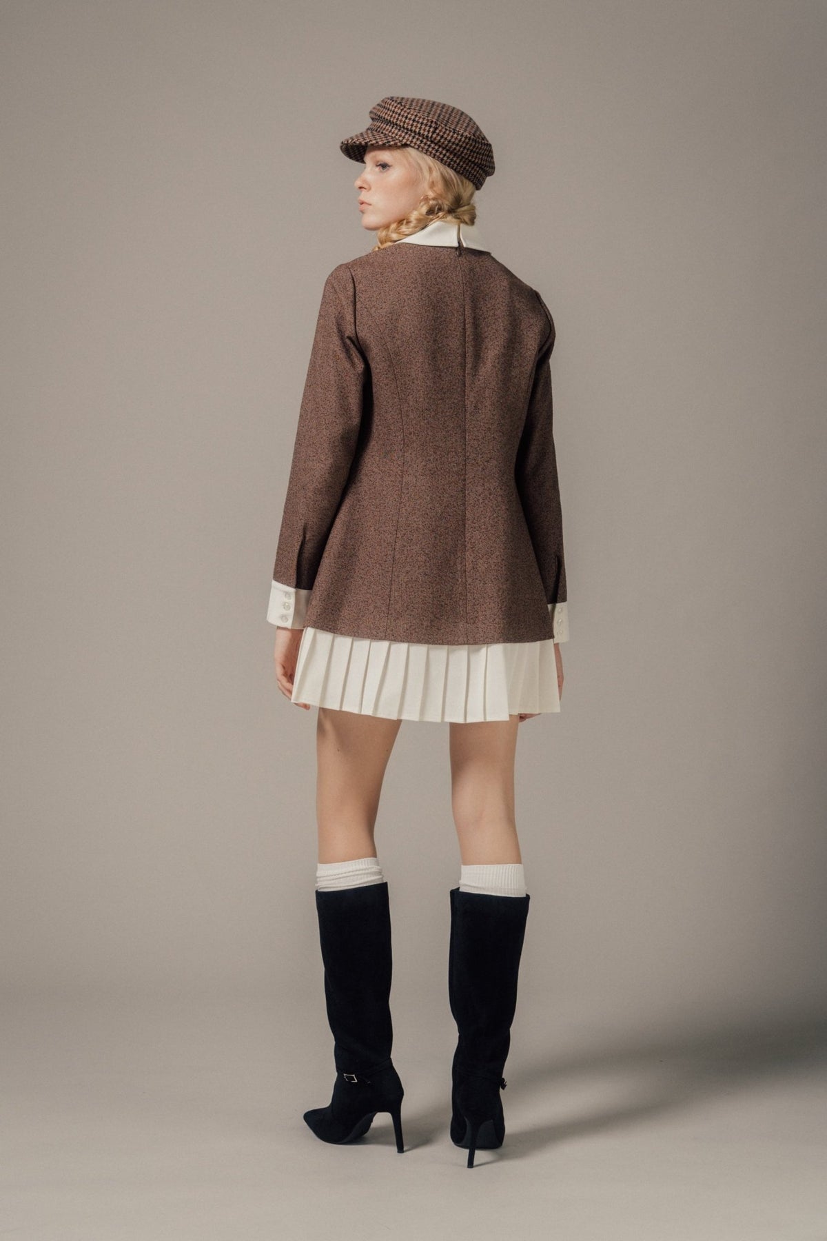 Leopold Long-Sleeve Tweed Dress