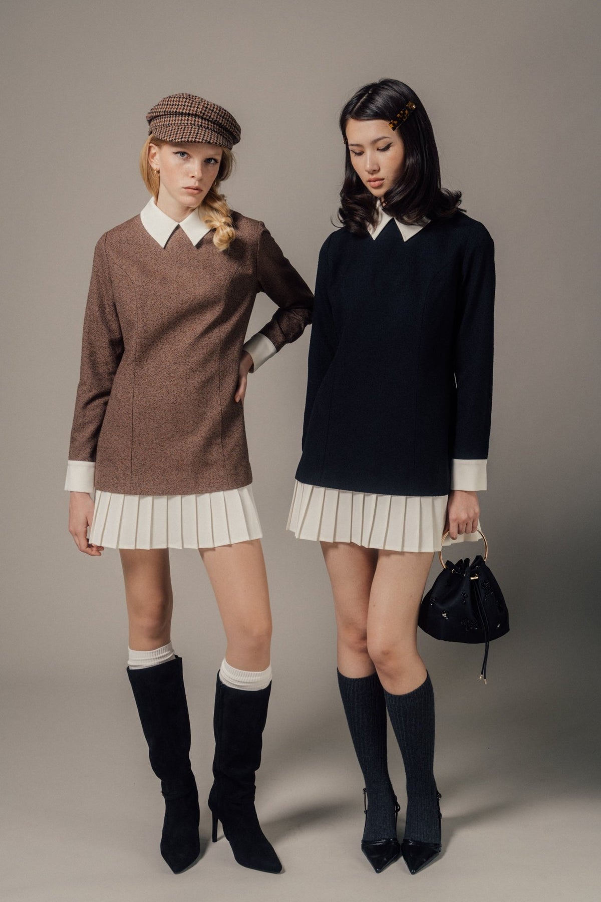 Leopold Long-Sleeve Tweed Dress