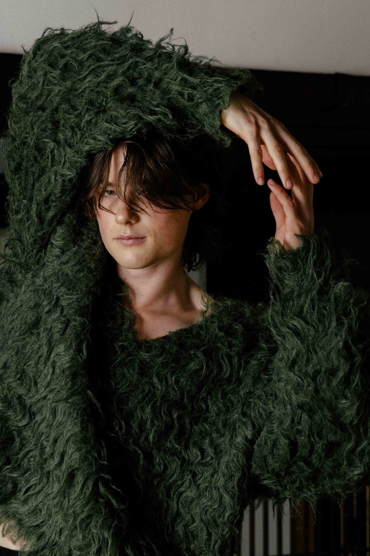 Pigalle shaggy Vneck knit
