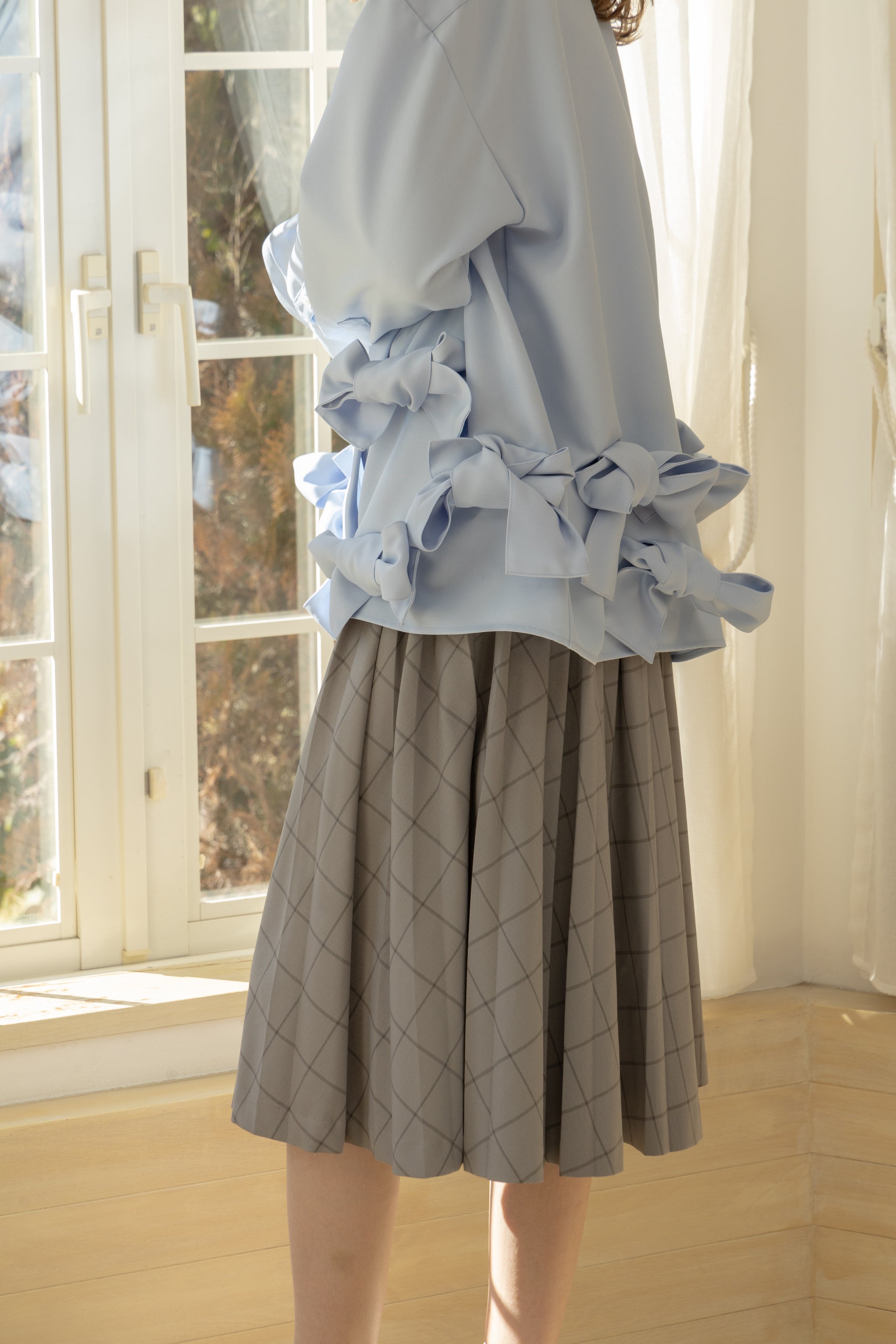 Lyucus pleats skirt -check