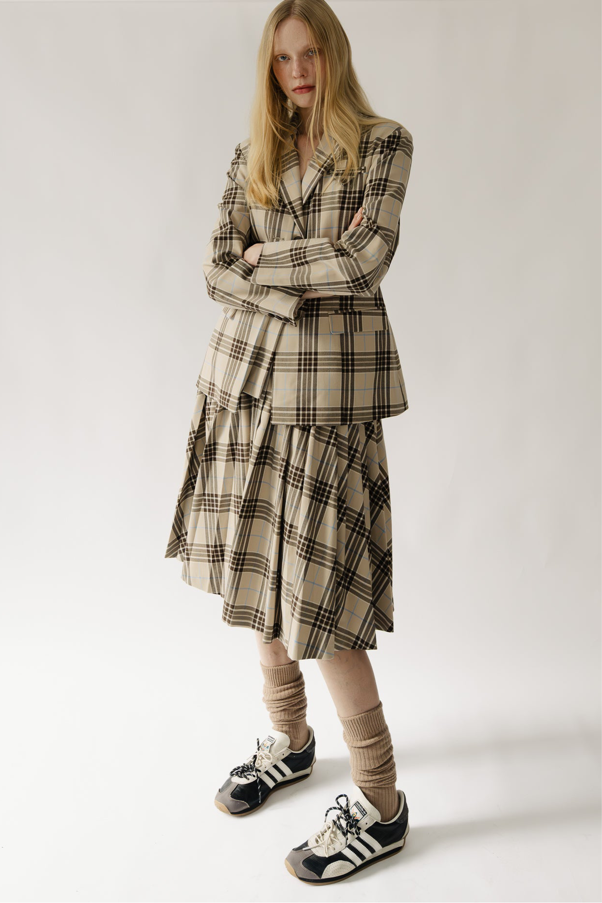 Lyucus Pleats Skirt -check