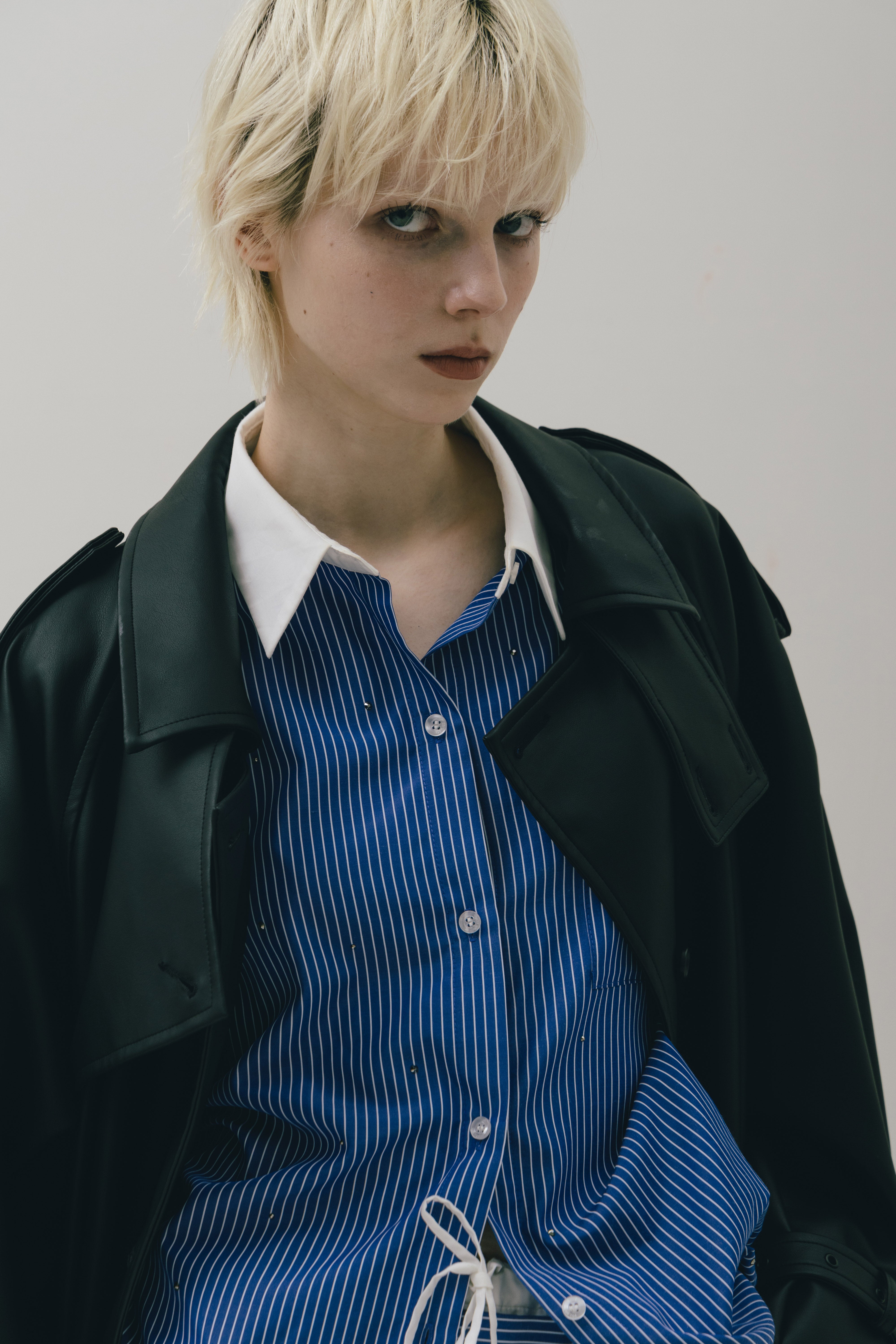 Battery Stripe Bijou Shirt ブラック M THETOE Battery Stripe Bijou Shirt – THE TOÉ